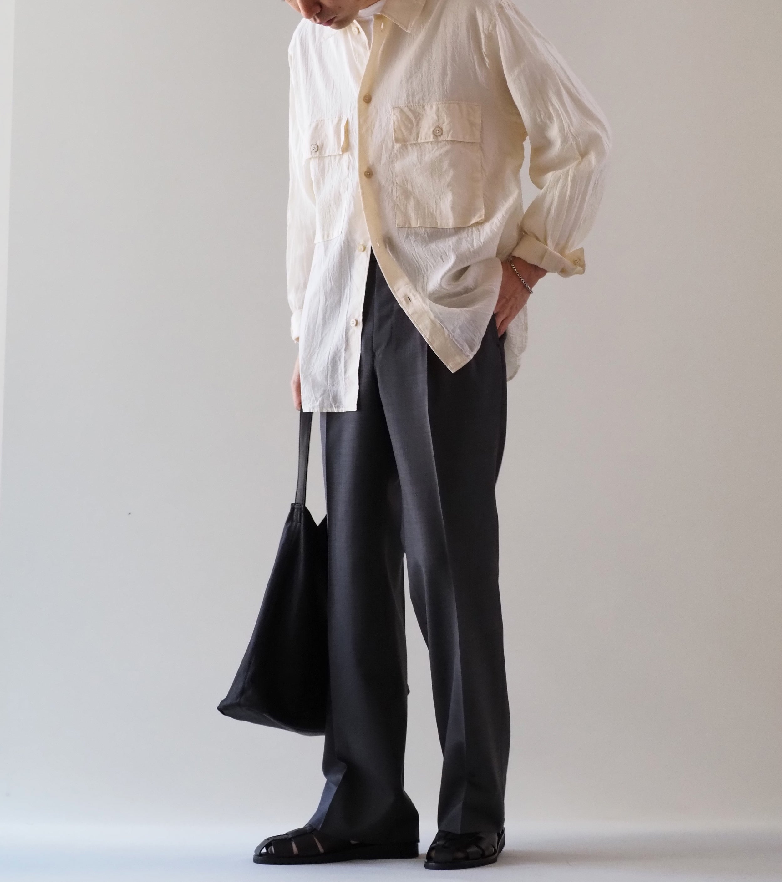 MAATEE＆SONS 永遠 スラックス フレア , Graypin