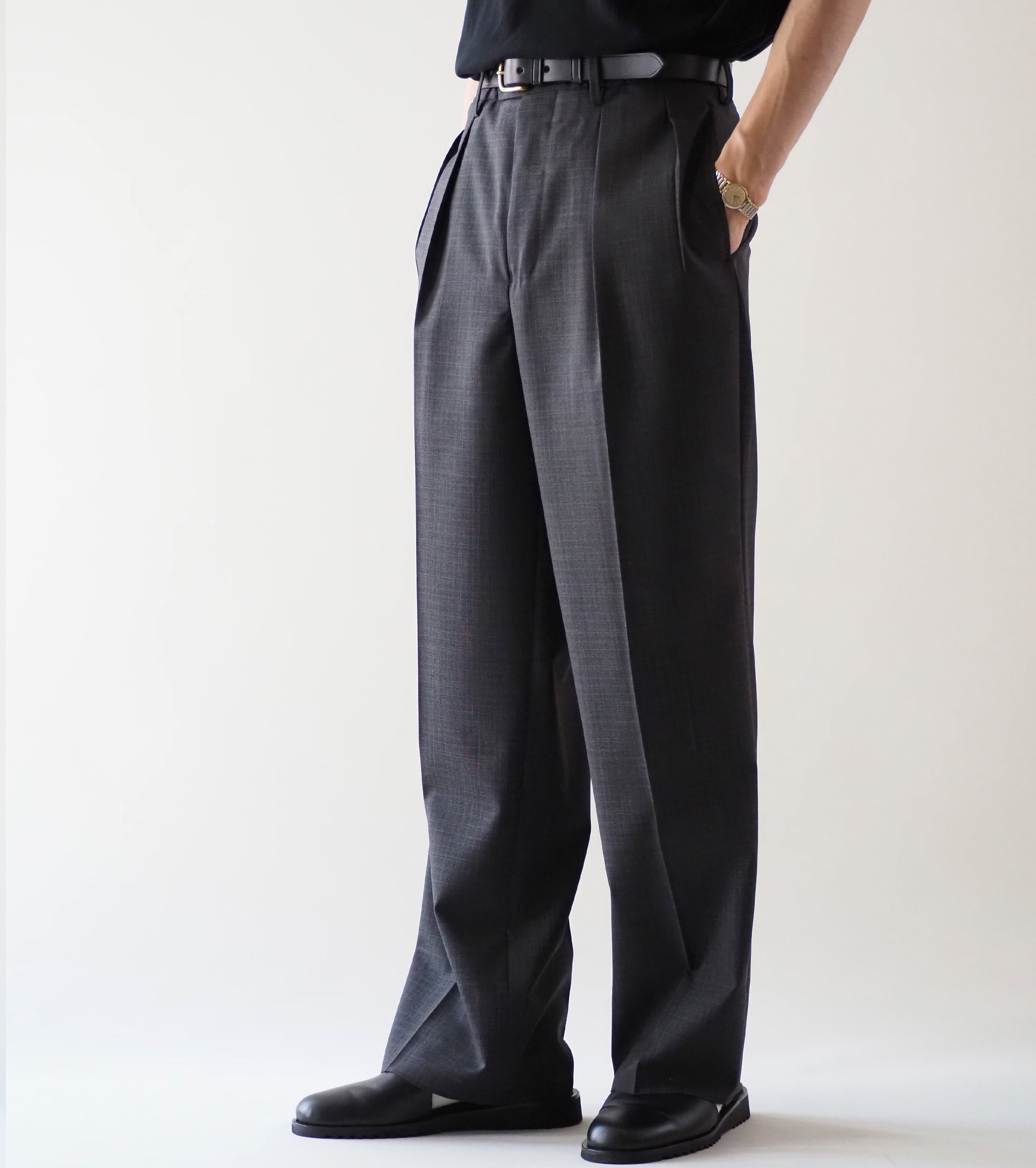 MAATEE＆SONS 永遠 スラックス 2 , Charcoal Gray
