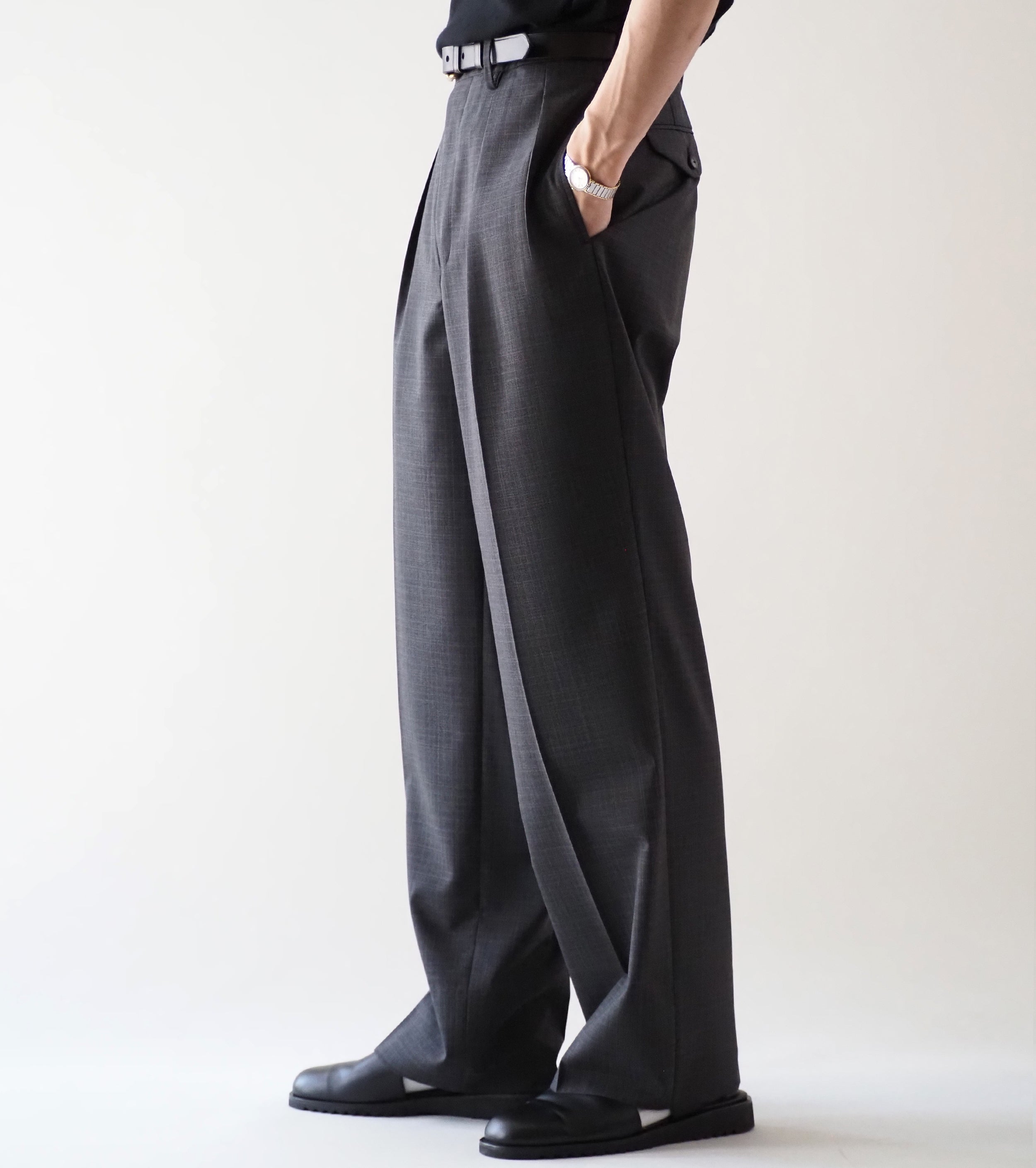 MAATEE＆SONS 永遠 スラックス 2 , Charcoal Gray