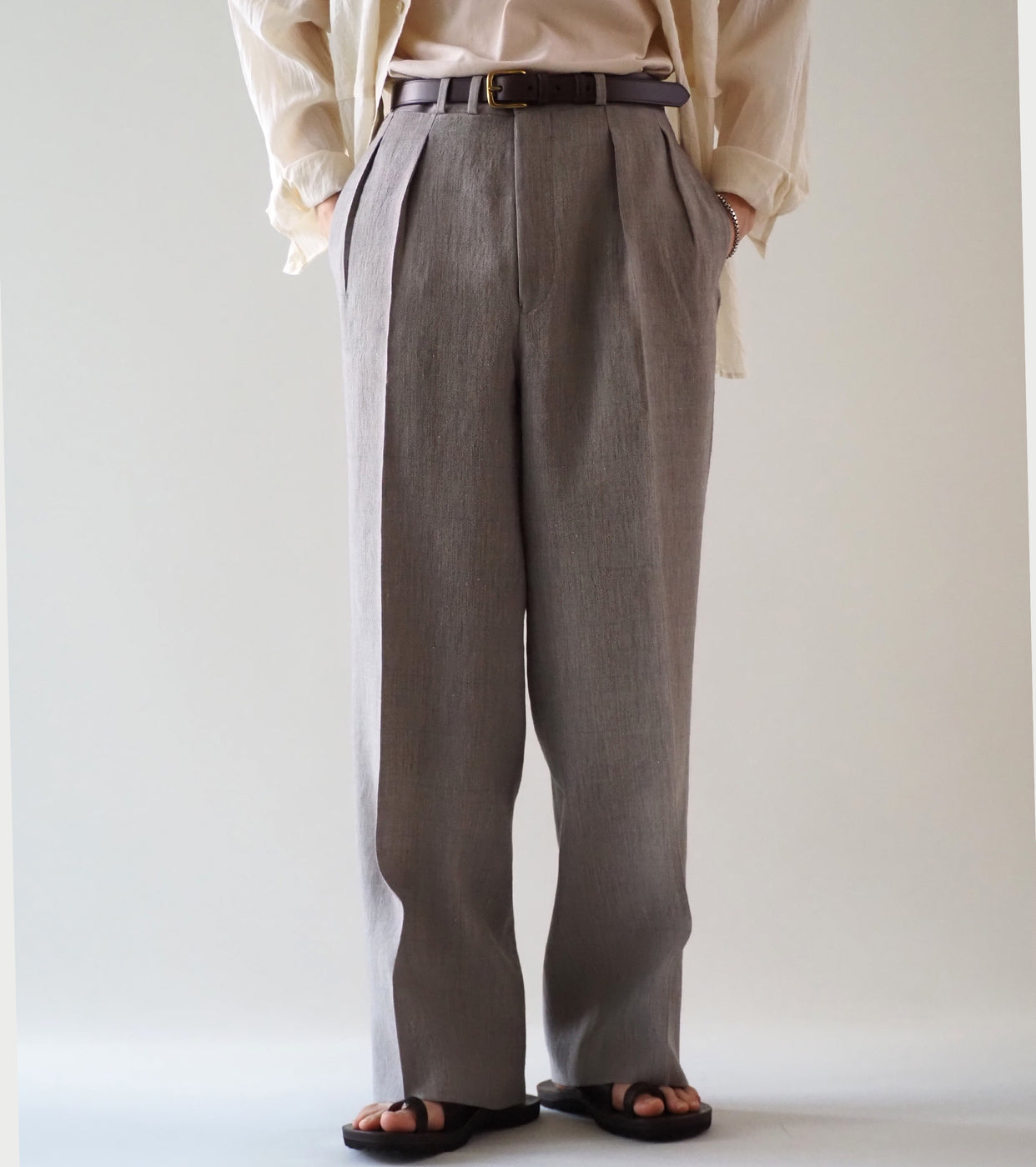 MAATEE＆SONS ジェフリー オールド ヘリンボーン ペーン , Greige Pane