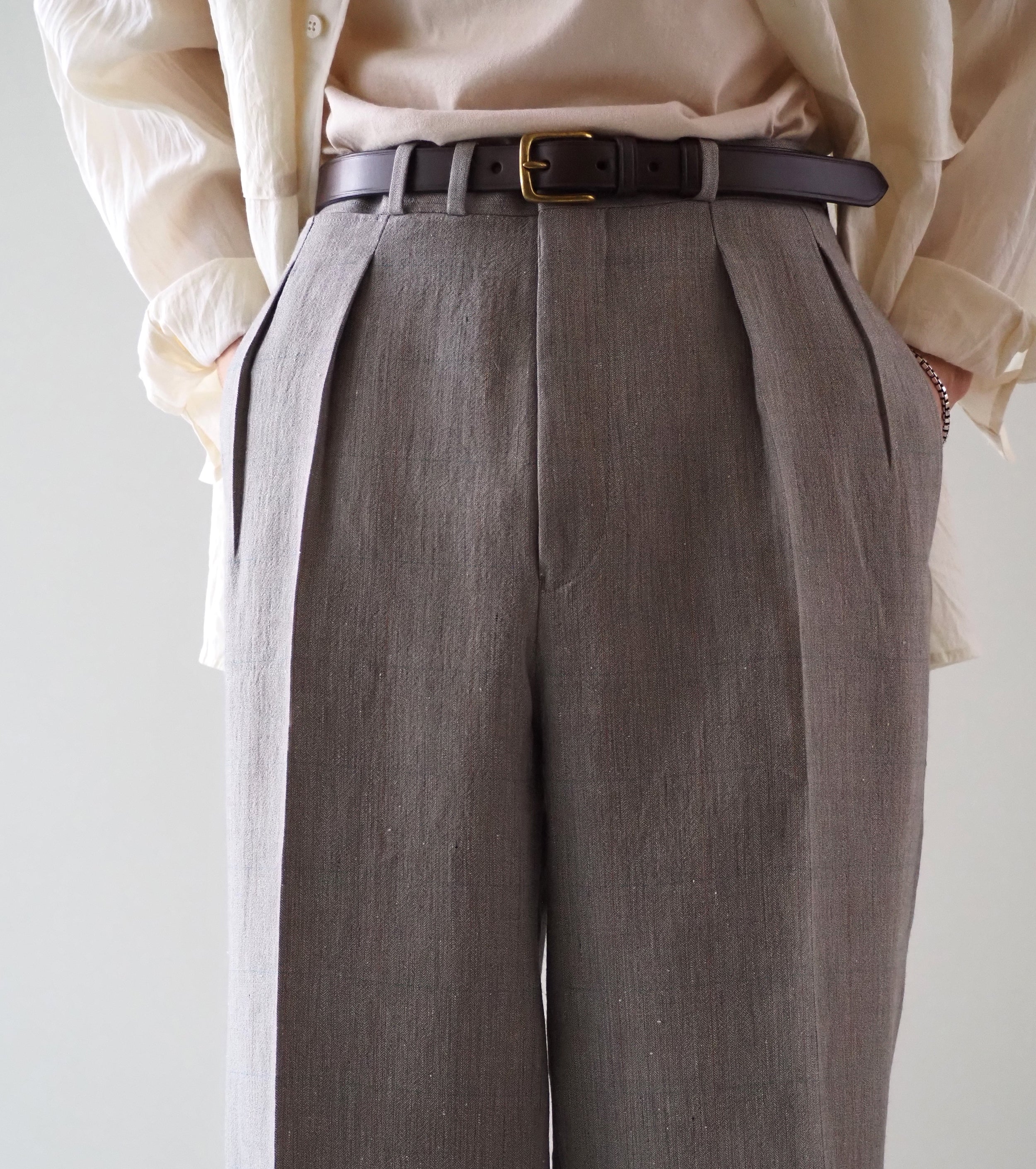 MAATEE＆SONS ジェフリー オールド ヘリンボーン ペーン , Greige Pane