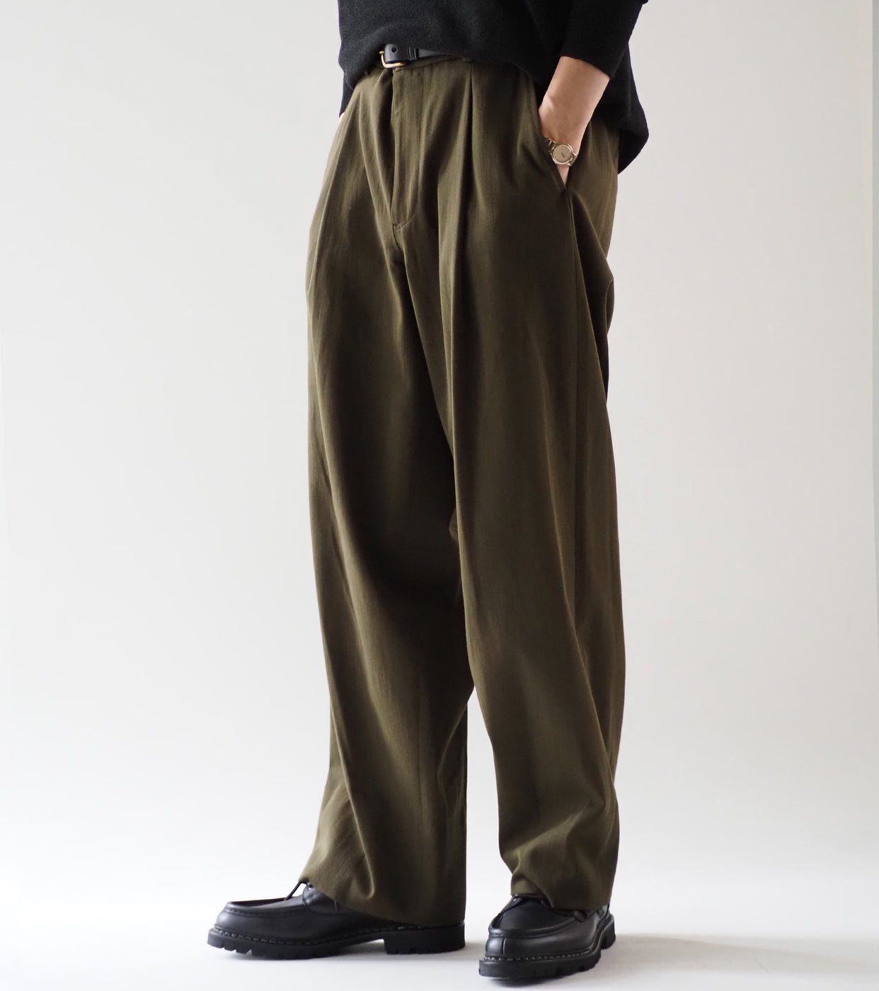 MAATEE＆SONS  チノ B “ Cドリル ” , Khaki Chambray