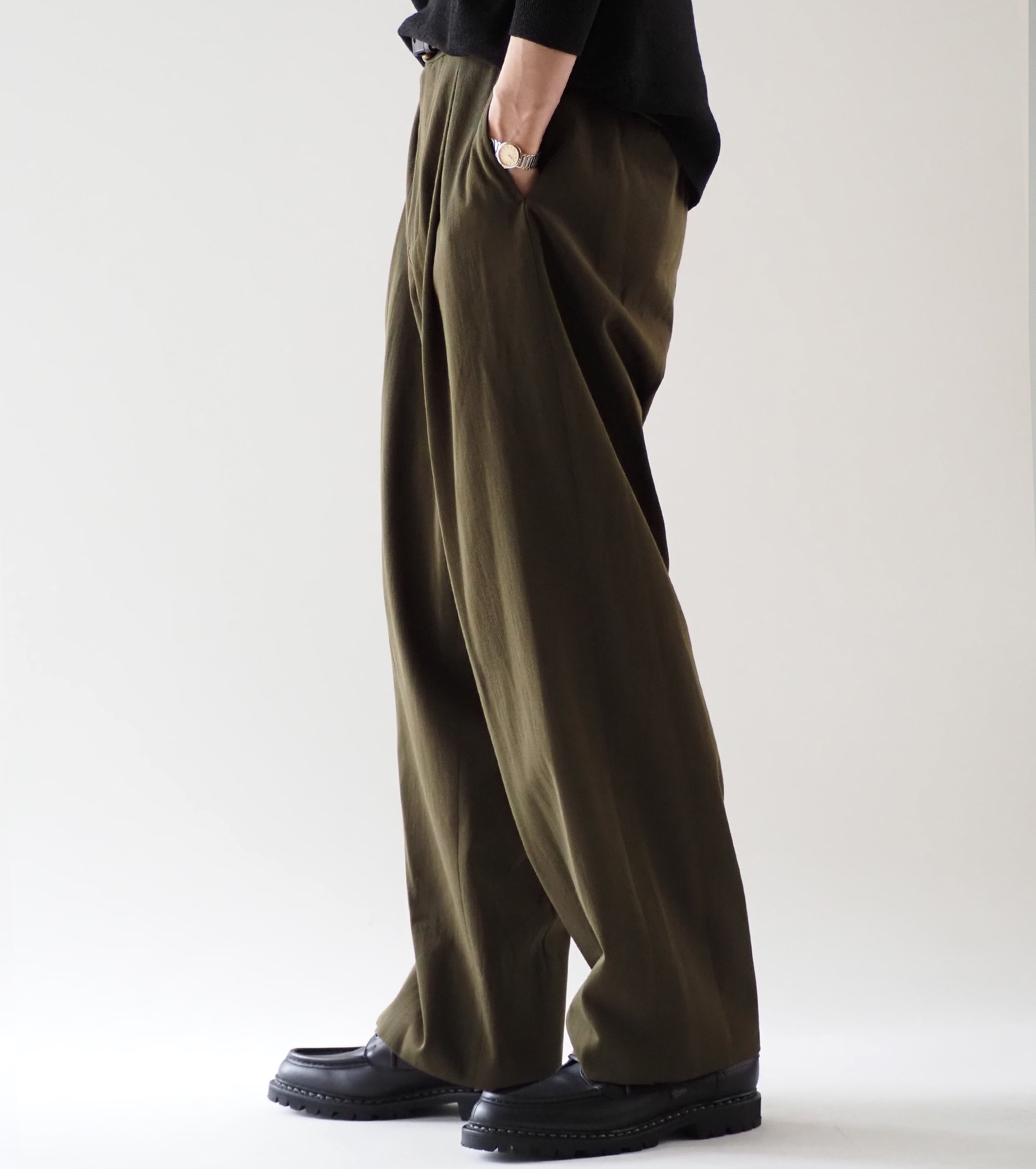 MAATEE＆SONS  チノ B “ Cドリル ” , Khaki Chambray