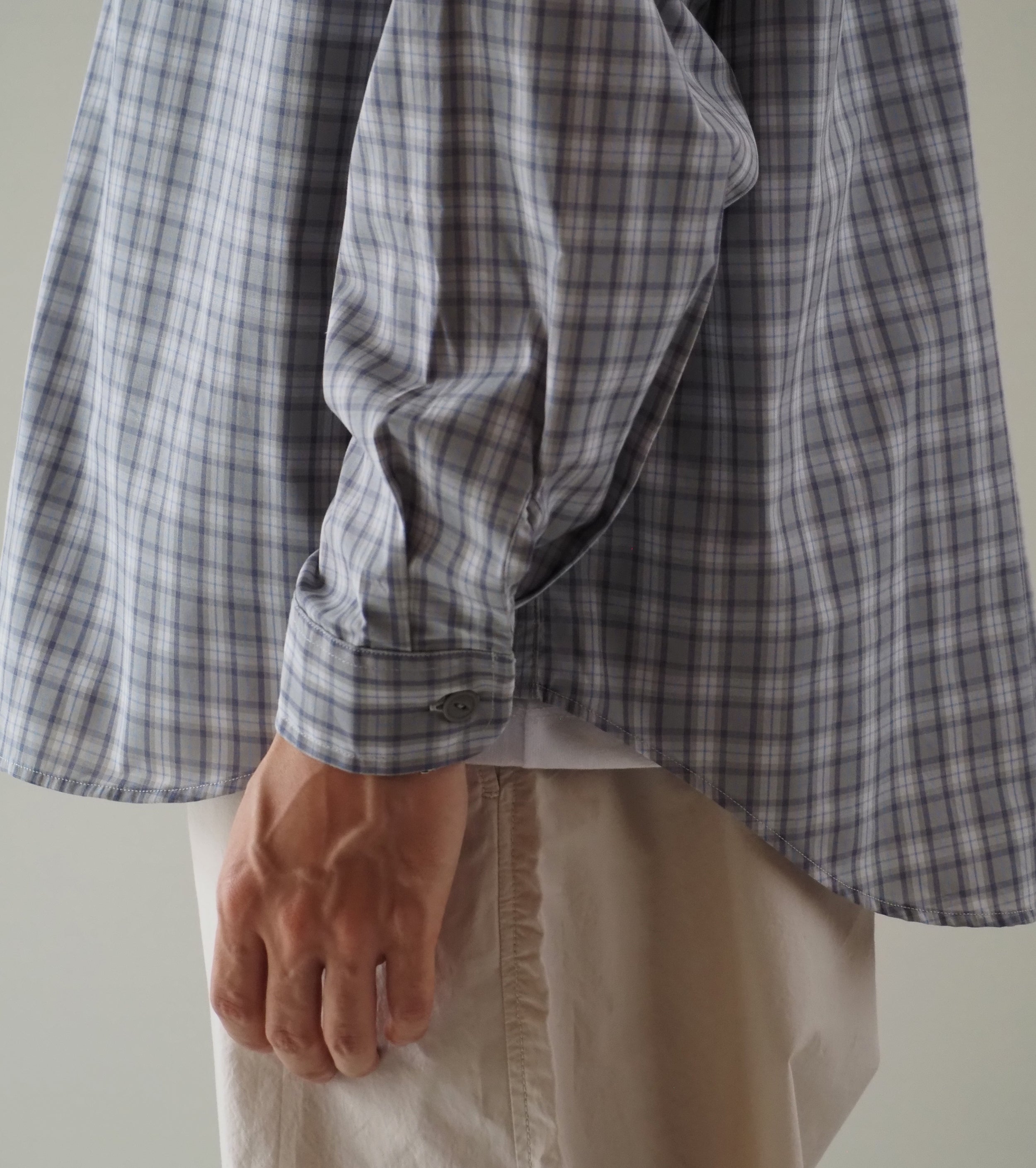 DANTON  WORK SHIRT, Lt Grey x Grey Check