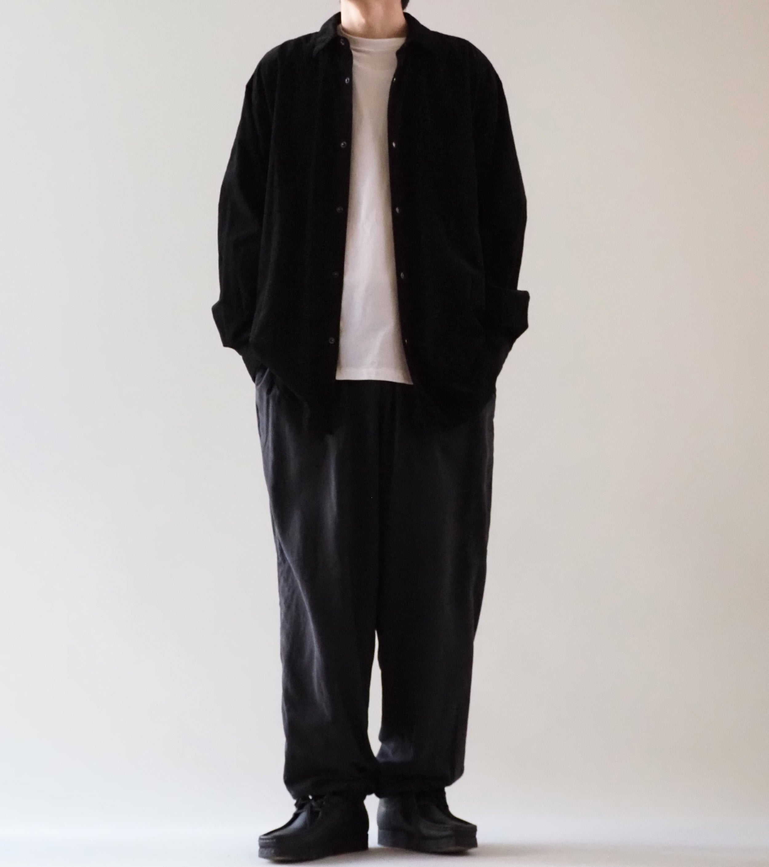 COMOLI コーデュロイ コモリ シャツ ,Black