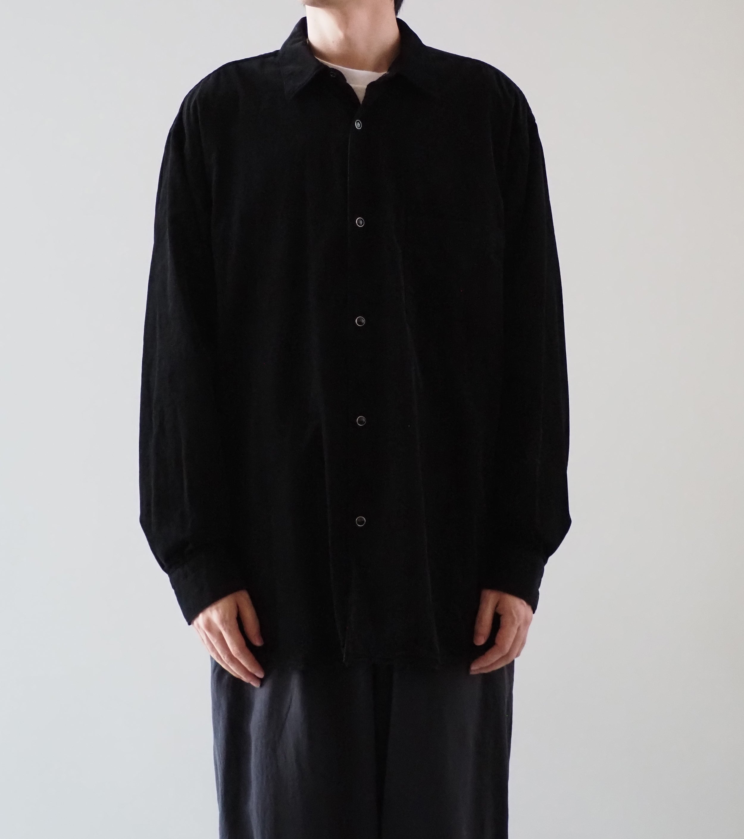 COMOLI コーデュロイ コモリ シャツ ,Black