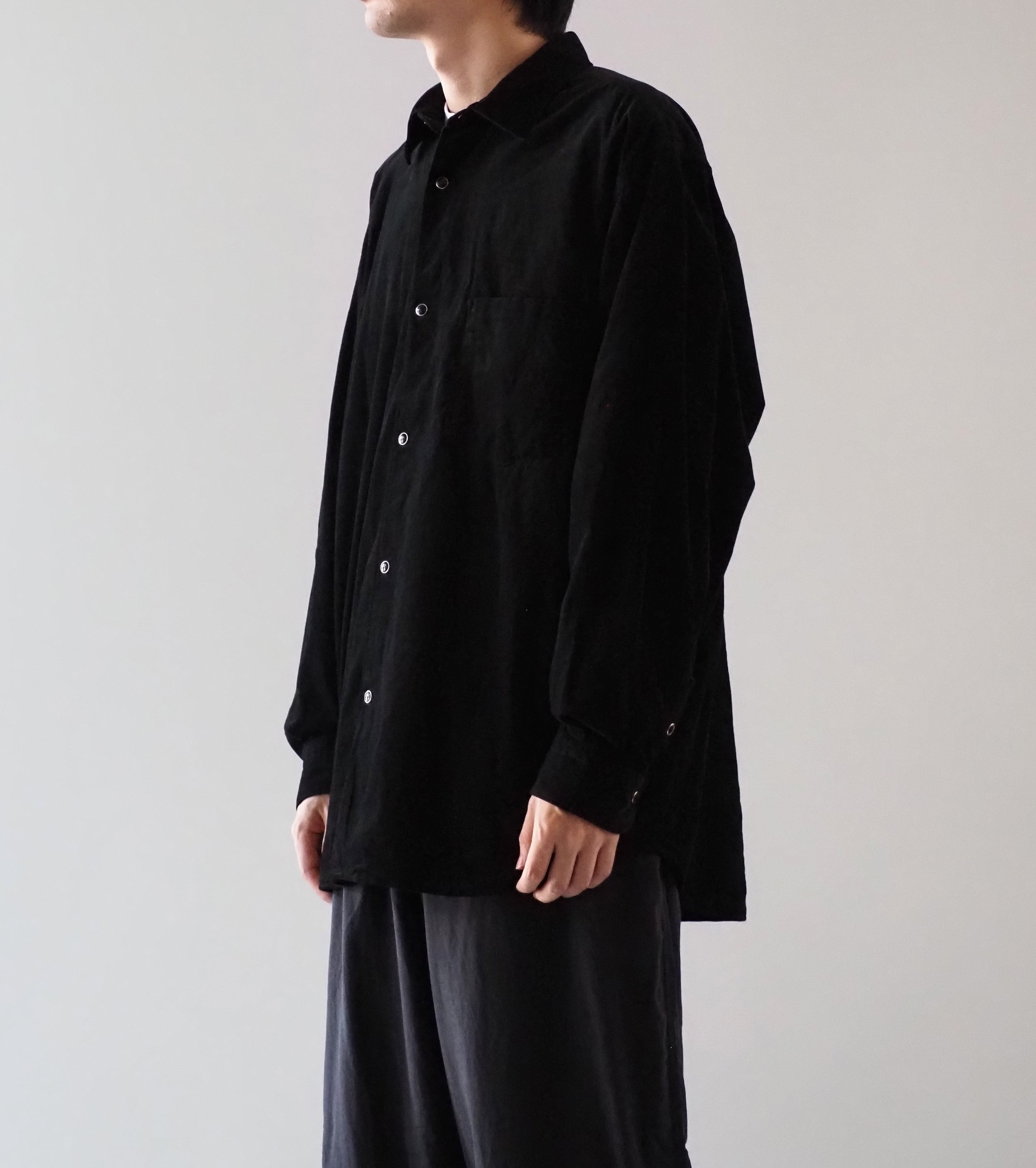 COMOLI コーデュロイ コモリ シャツ ,Black