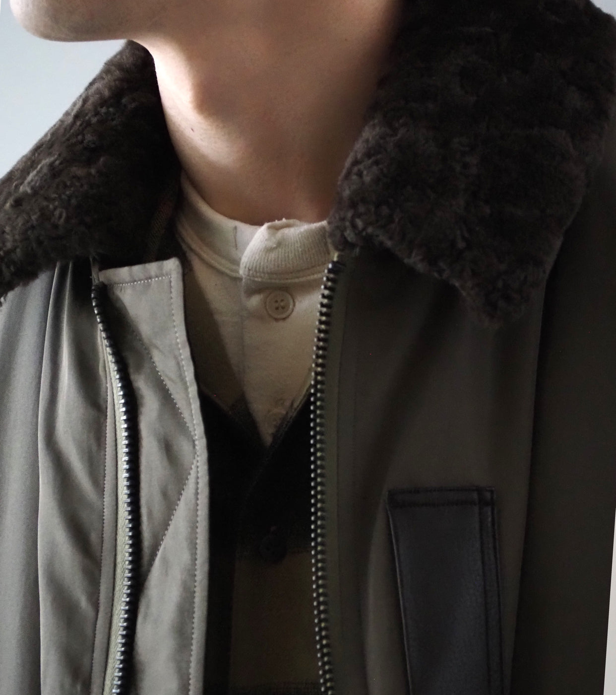blurhms ポリシルク ツイル モディファイド MA-1 , Khaki