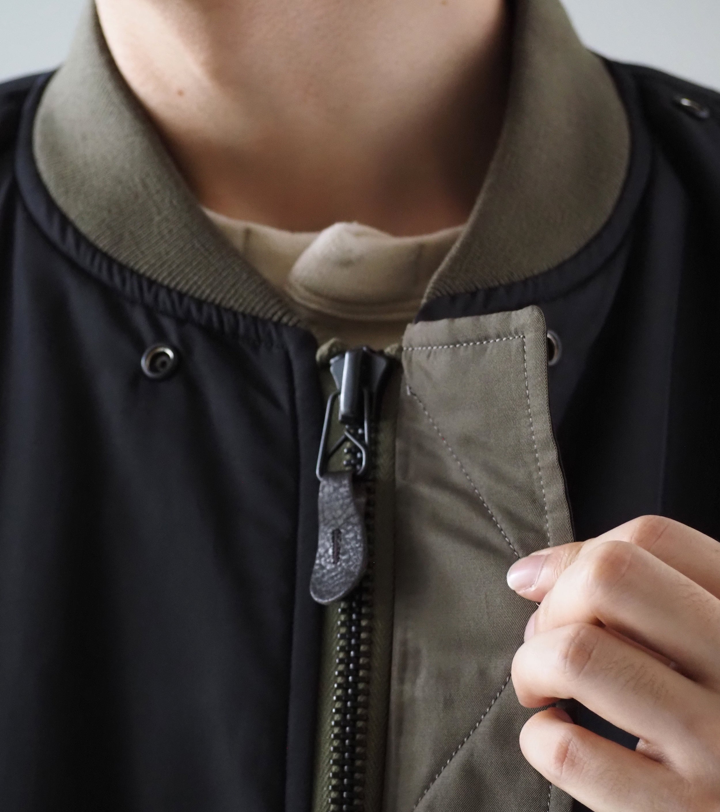 blurhms ポリシルク ツイル モディファイド MA-1 , Khaki