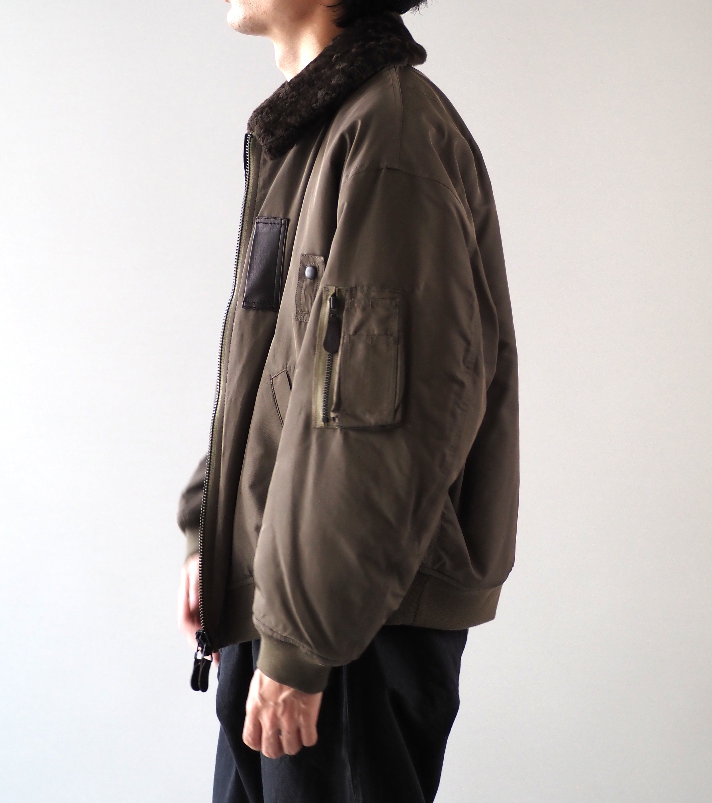 blurhms ポリシルク ツイル モディファイド MA-1 , Khaki