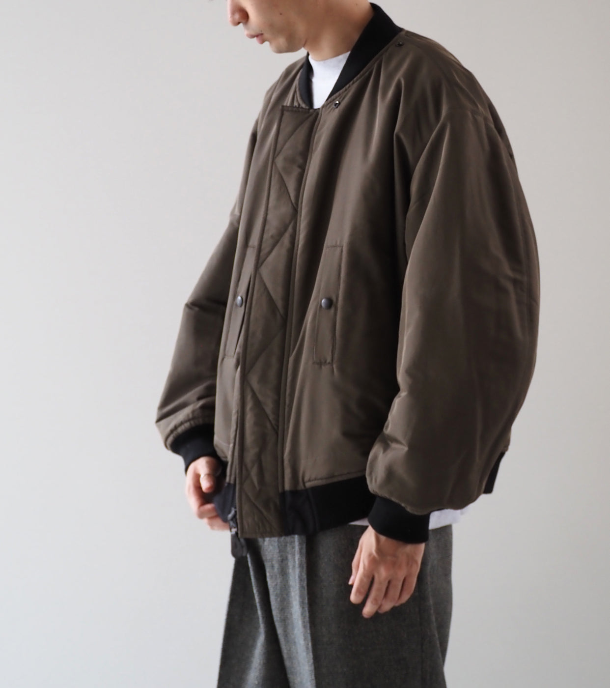 blurhms ポリシルク ツイル モディファイド MA-1 , Black