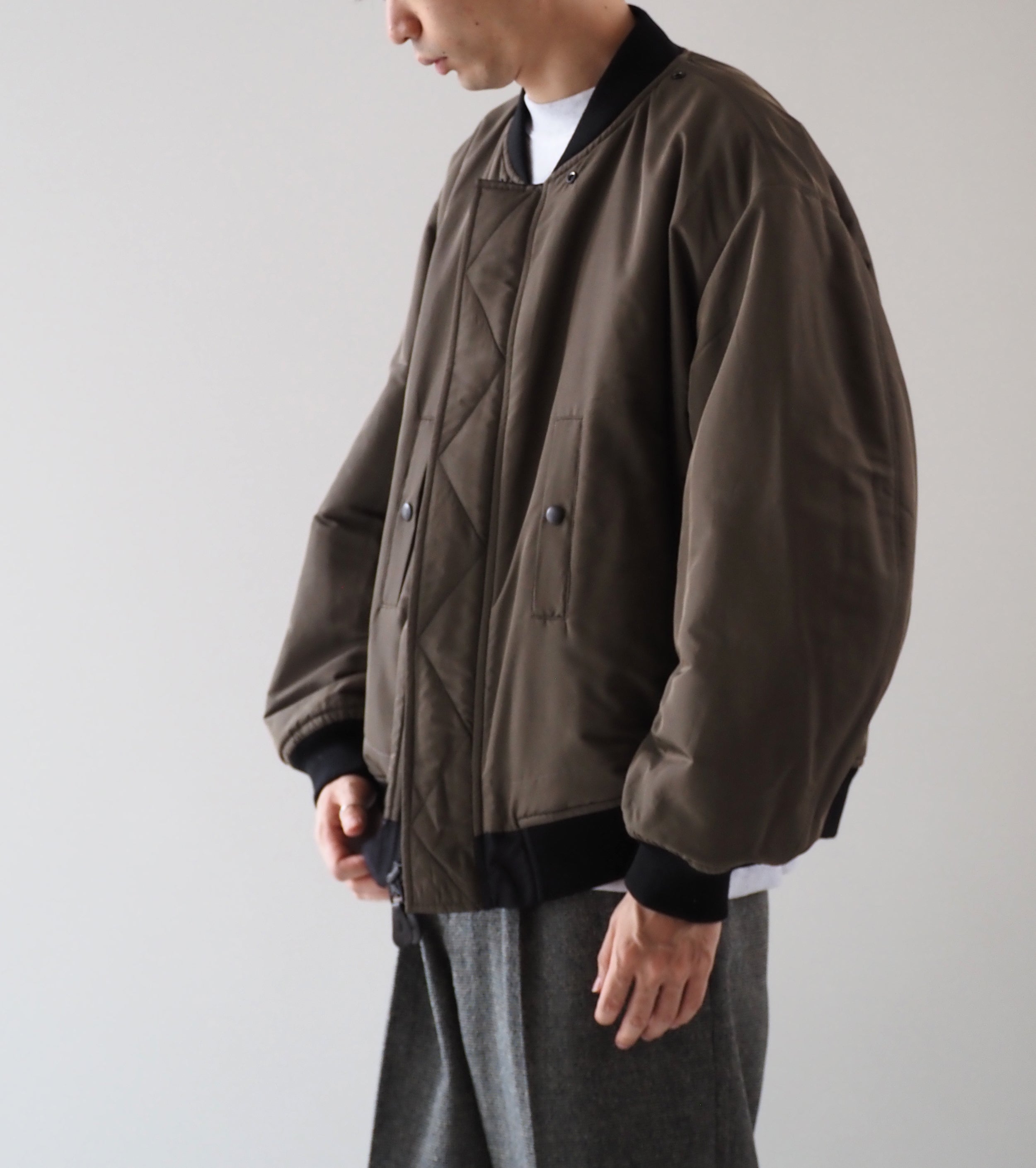 blurhms ポリシルク ツイル モディファイド MA-1 , Black