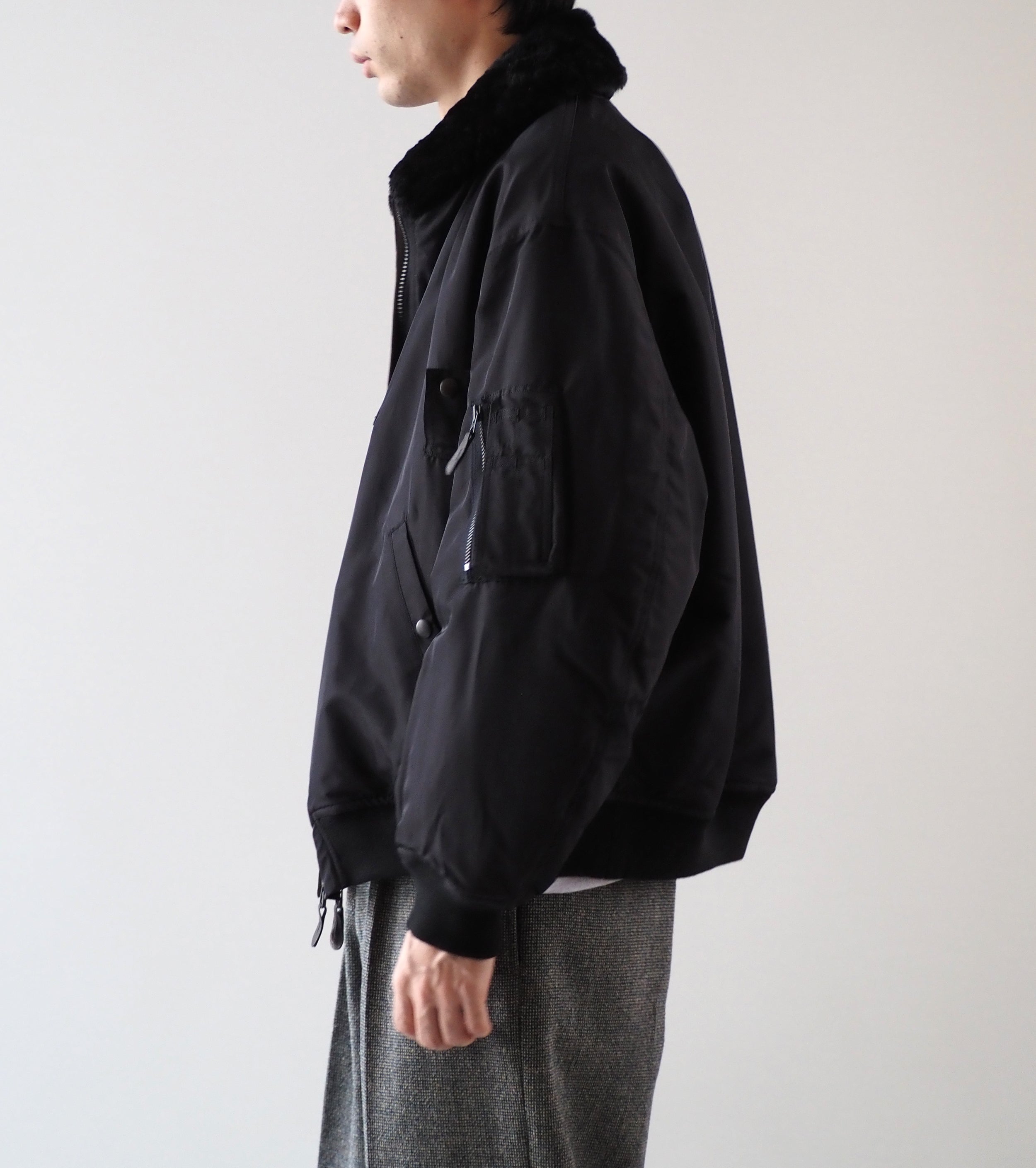 blurhms ポリシルク ツイル モディファイド MA-1 , Black