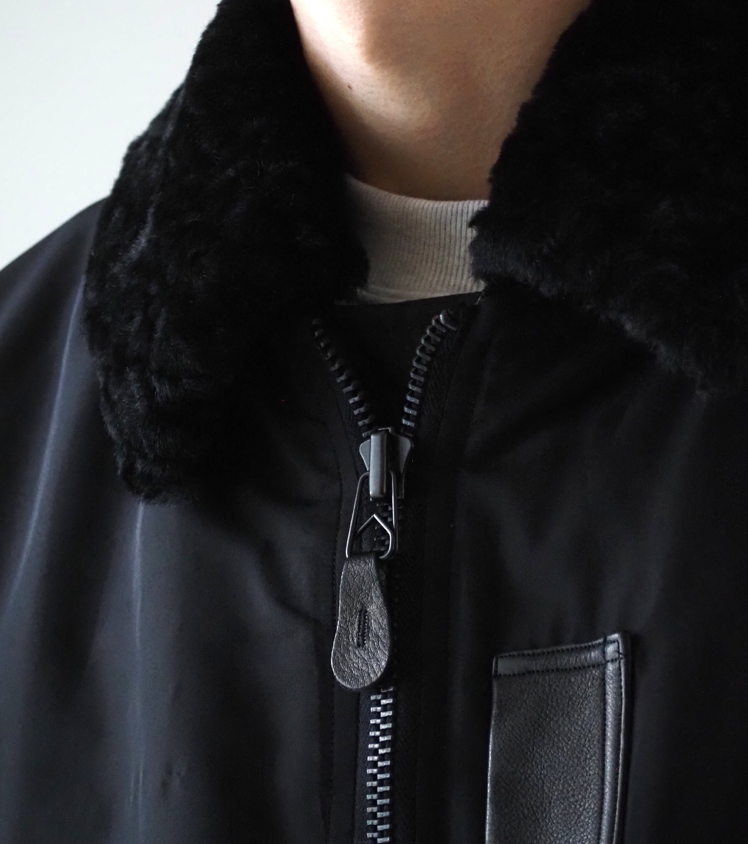 blurhms ポリシルク ツイル モディファイド MA-1 , Black