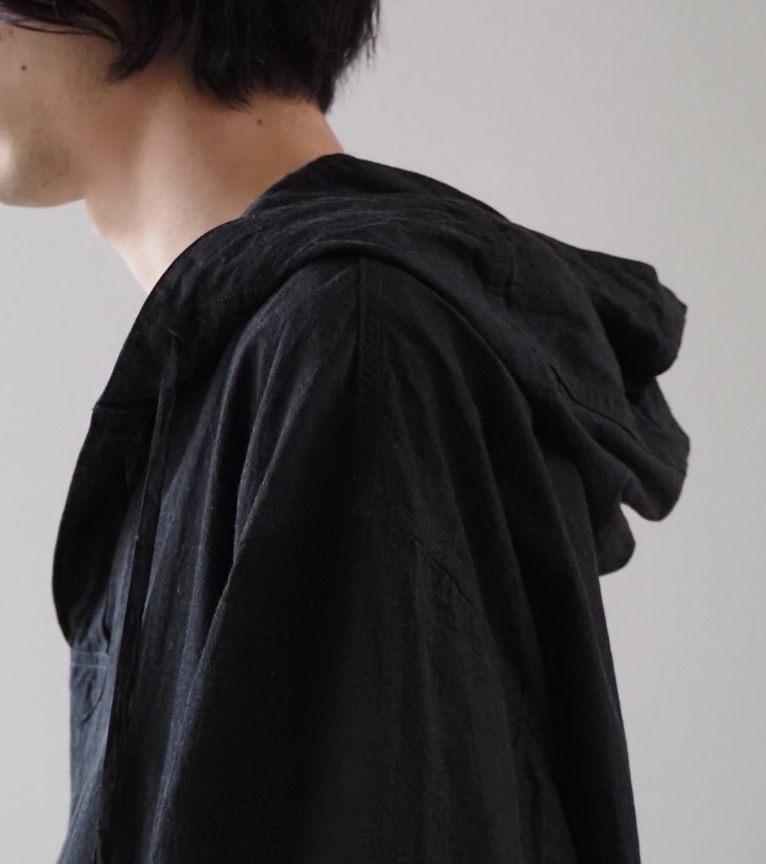 blurhms Hard Twist Cotton Linen Snow Parka, Heather Black