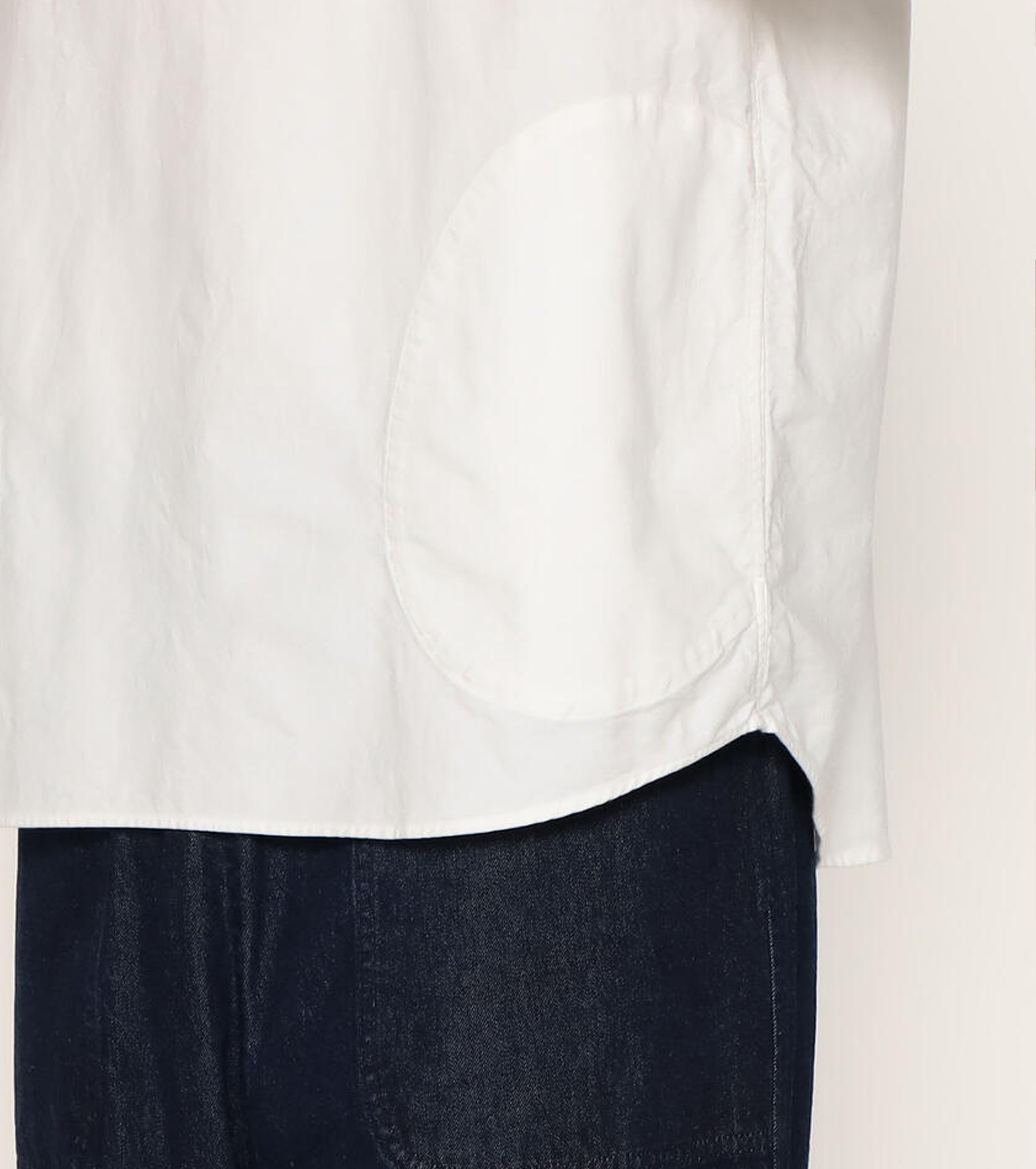 DANTON オックスフォード ラウンドカラー ショートスリーブ プルオーバー シャツ , White