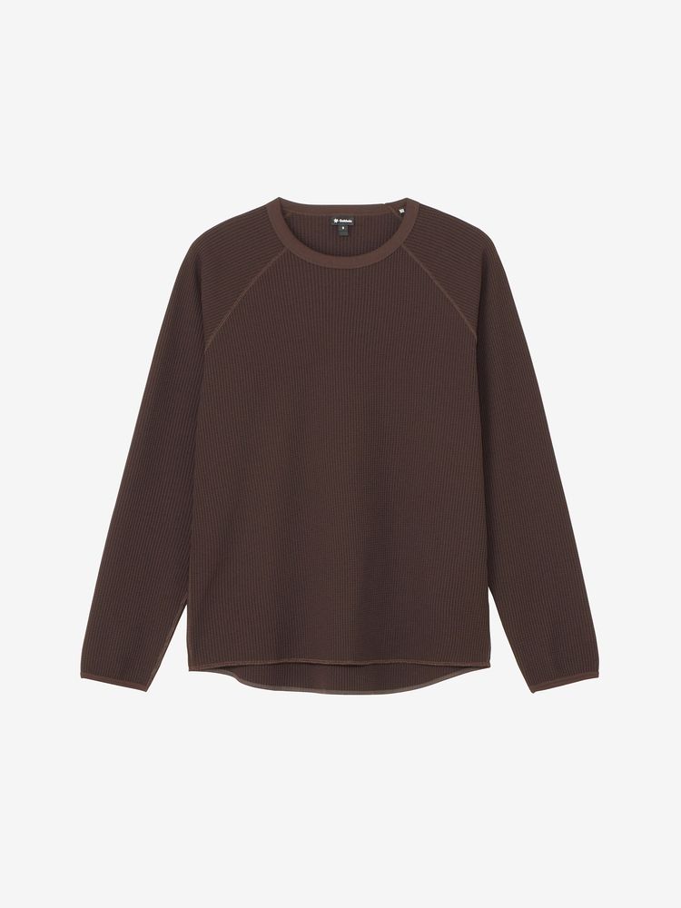 Goldwin Waffle Light Long Sleeve Tee Shirt, Jet Brown