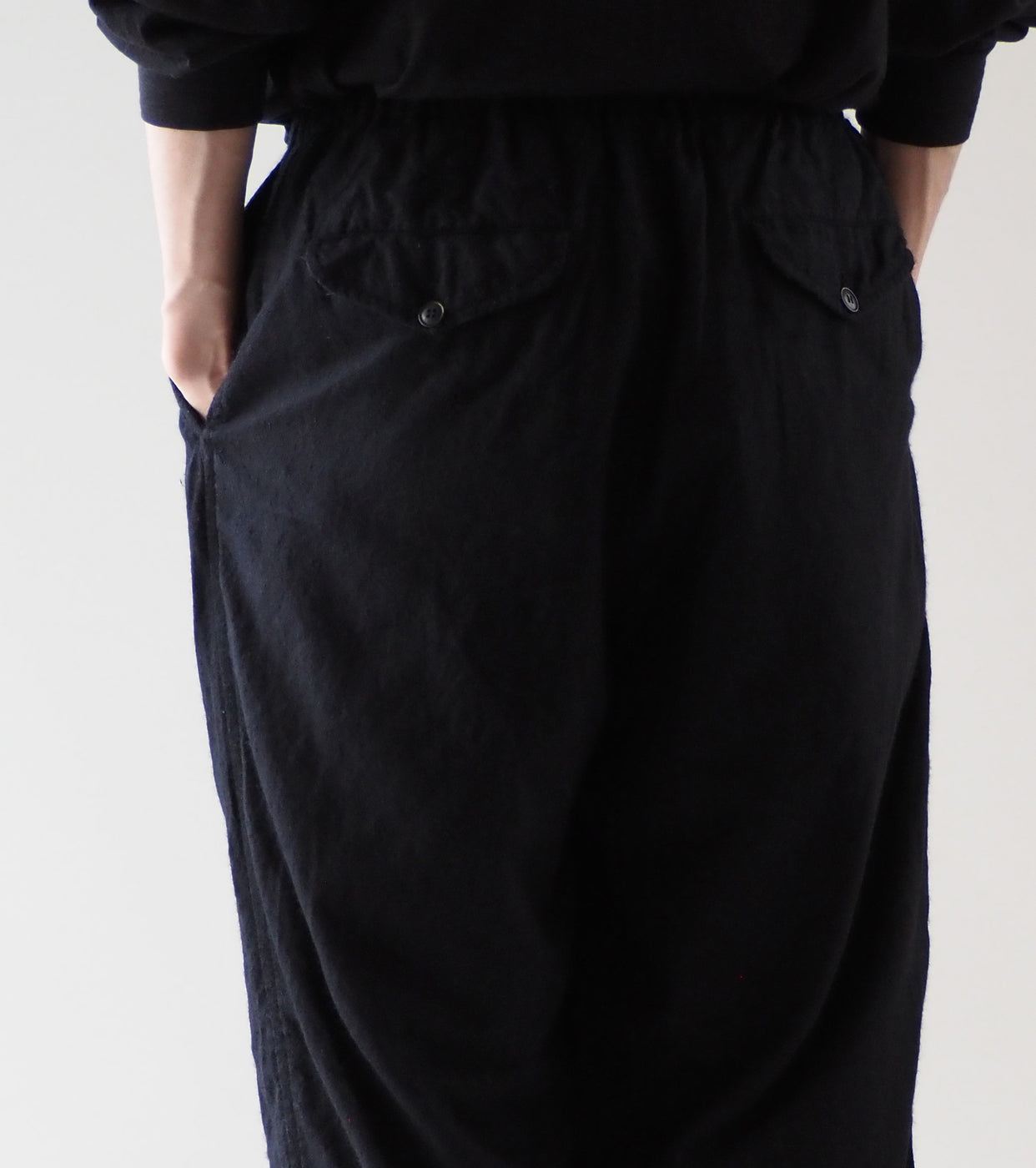 COMOLI Cashmere Silk Drawstring Pants, Navy