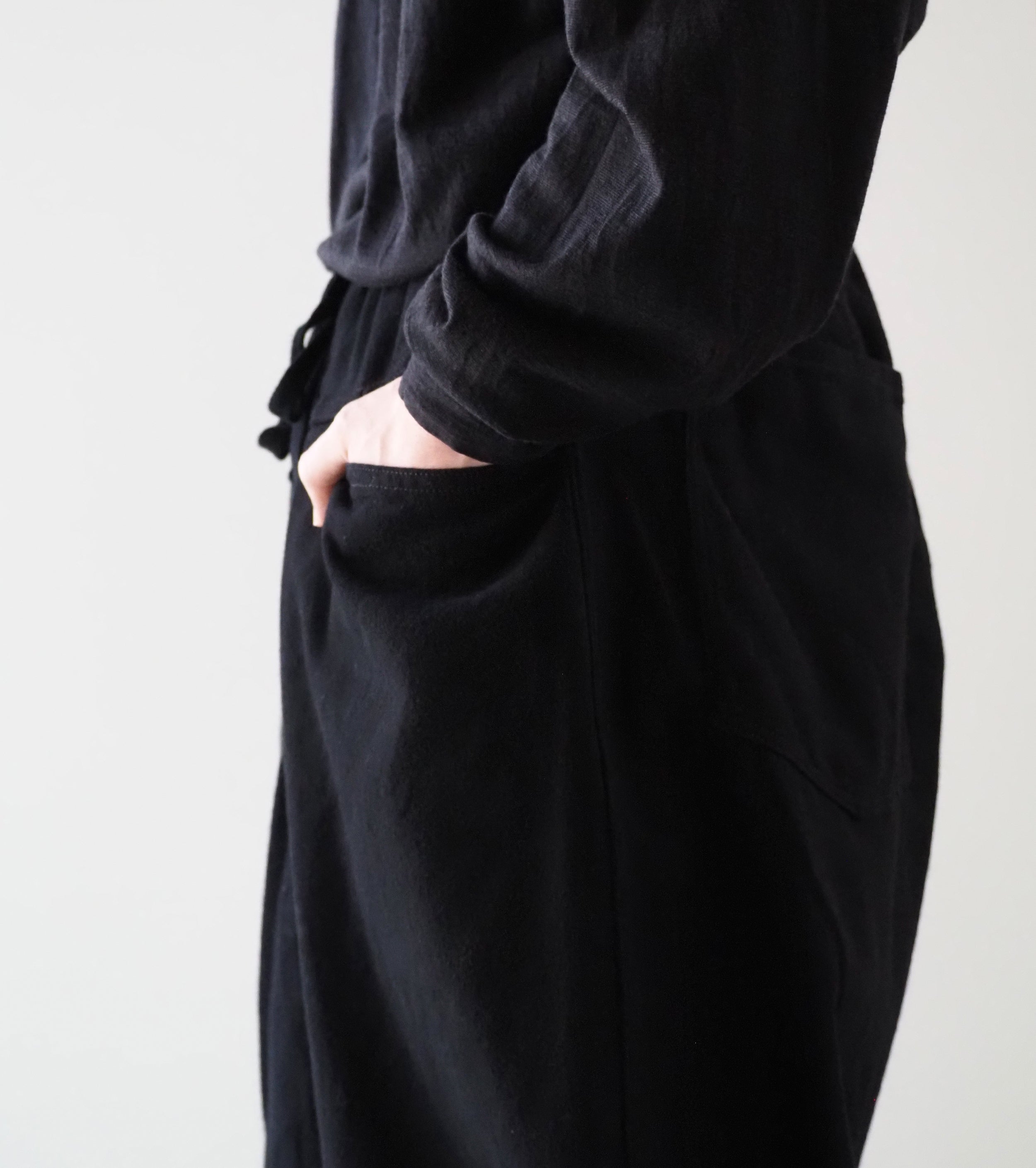 COMOLI Black Drill Tapered Pants , Black