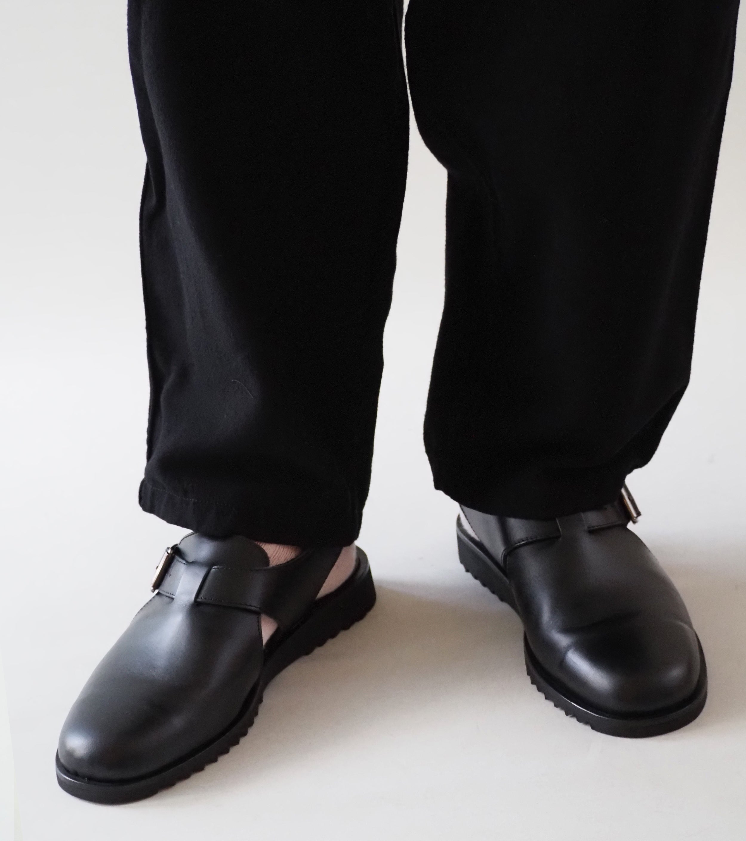 COMOLI Black Drill Tapered Pants , Black