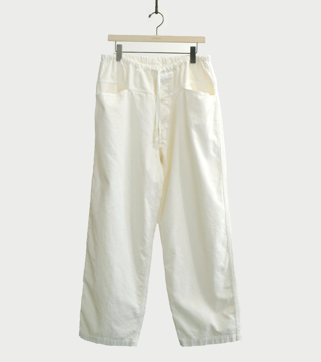 COMOLI コーデュロイ  ドローストリング パンツ , White