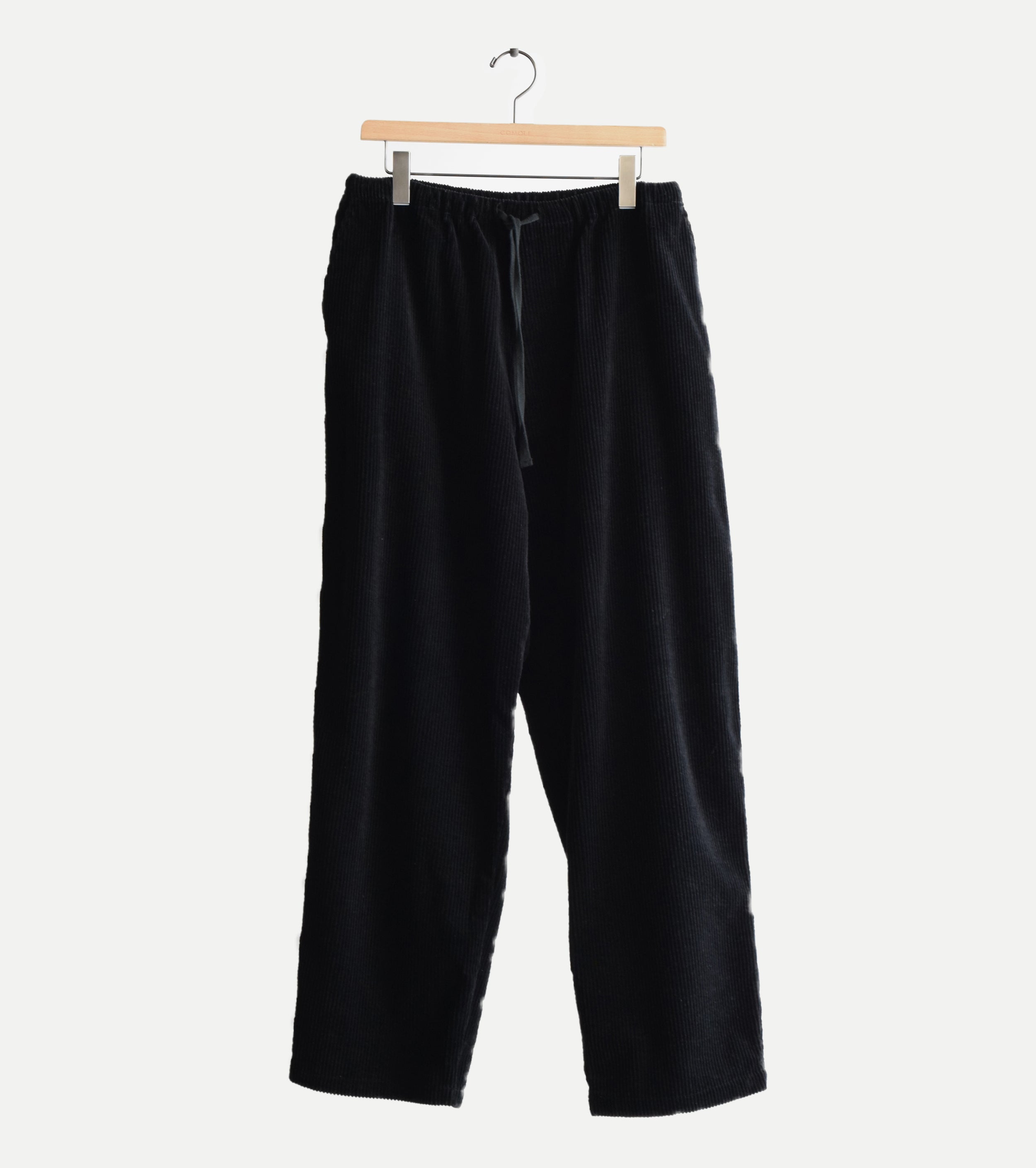 COMOLI Corduroy Drawstring  Pants , Black