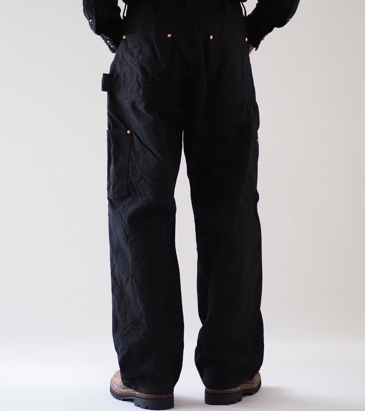 COMOLI コットン ダックペインターパンツ, Black