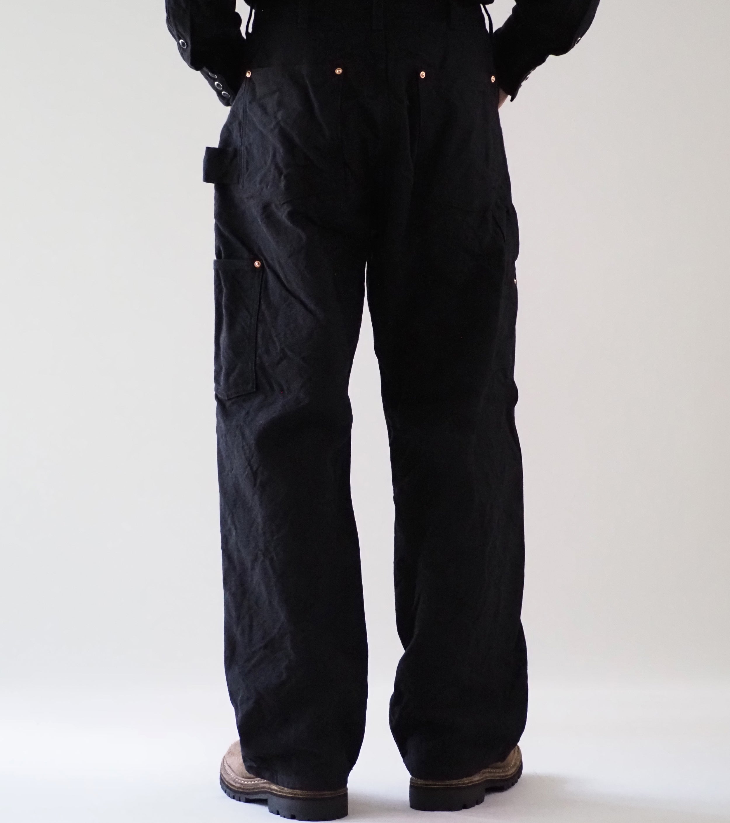 COMOLI コットン ダックペインターパンツ, Black