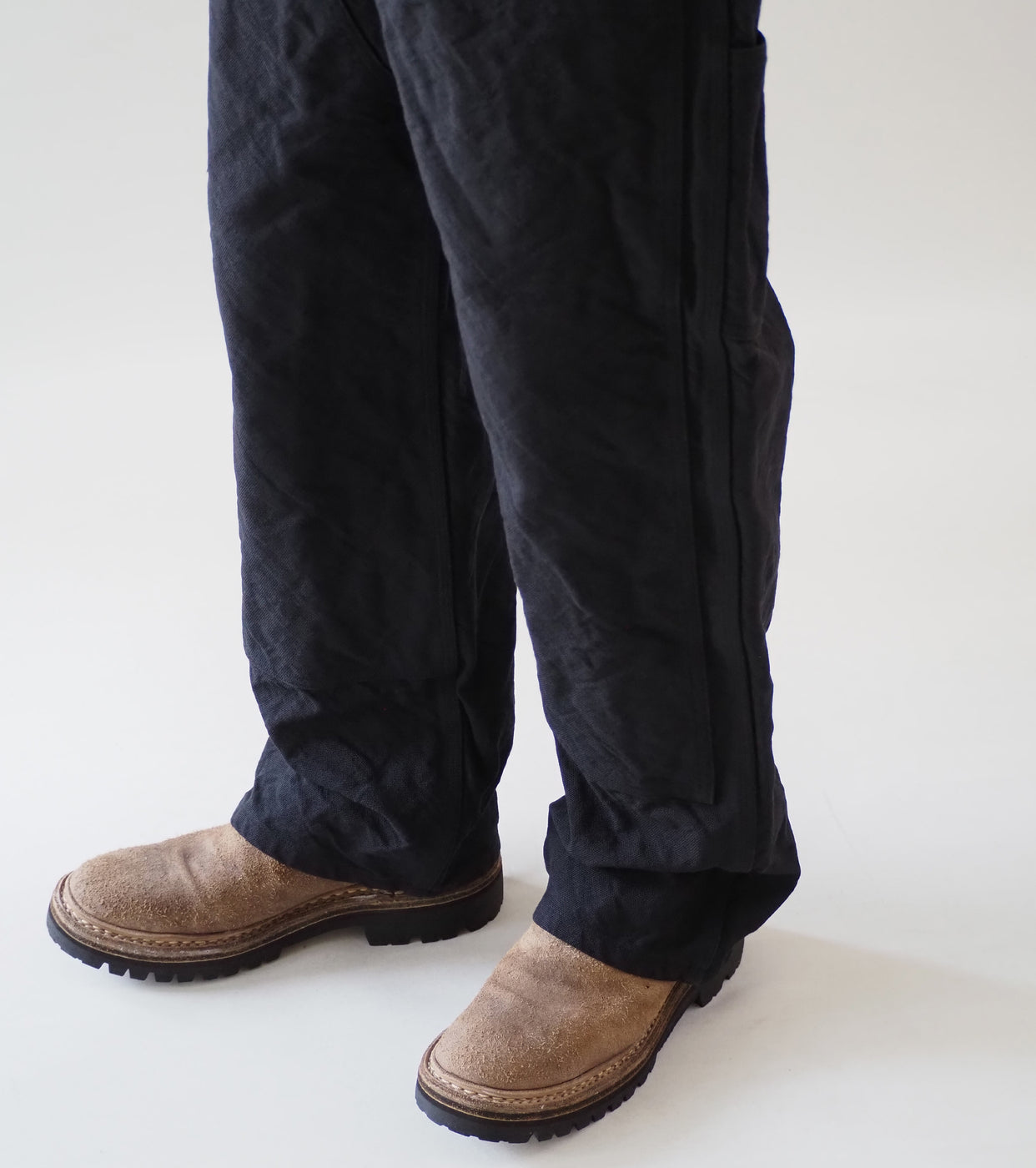 COMOLI コットン ダックペインターパンツ, Black