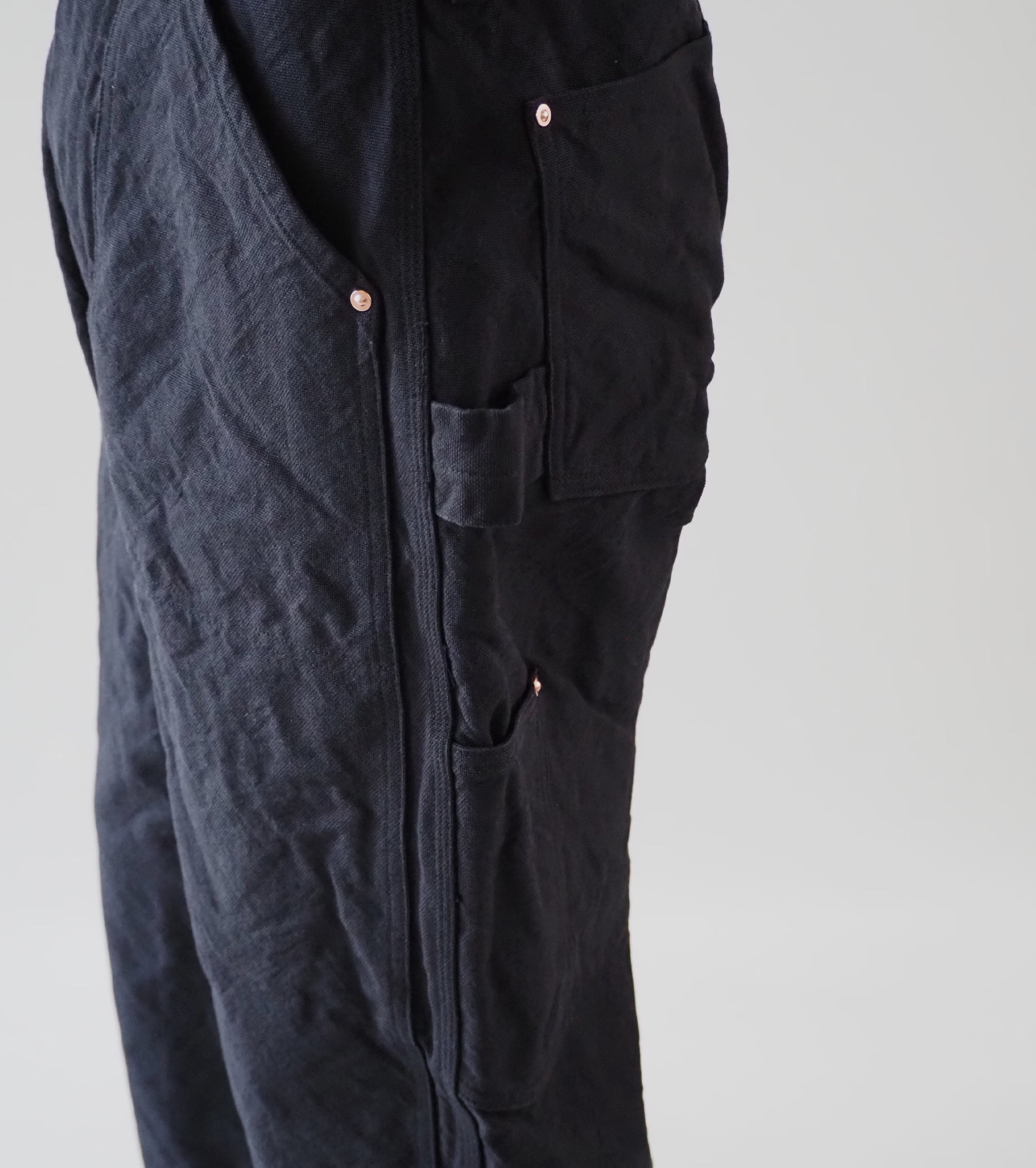 COMOLI コットン ダックペインターパンツ, Black