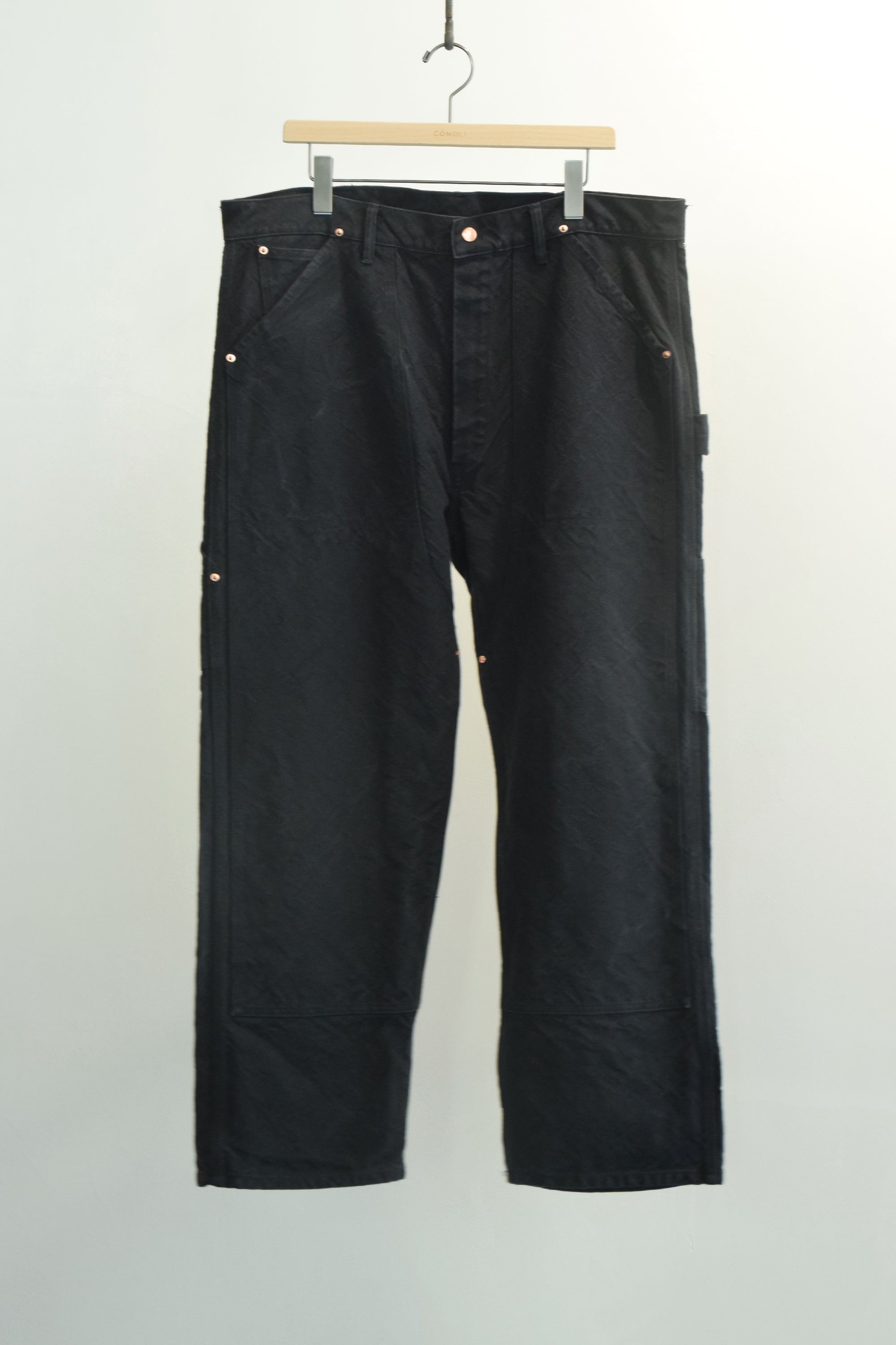 COMOLI コットン ダックペインターパンツ, Black