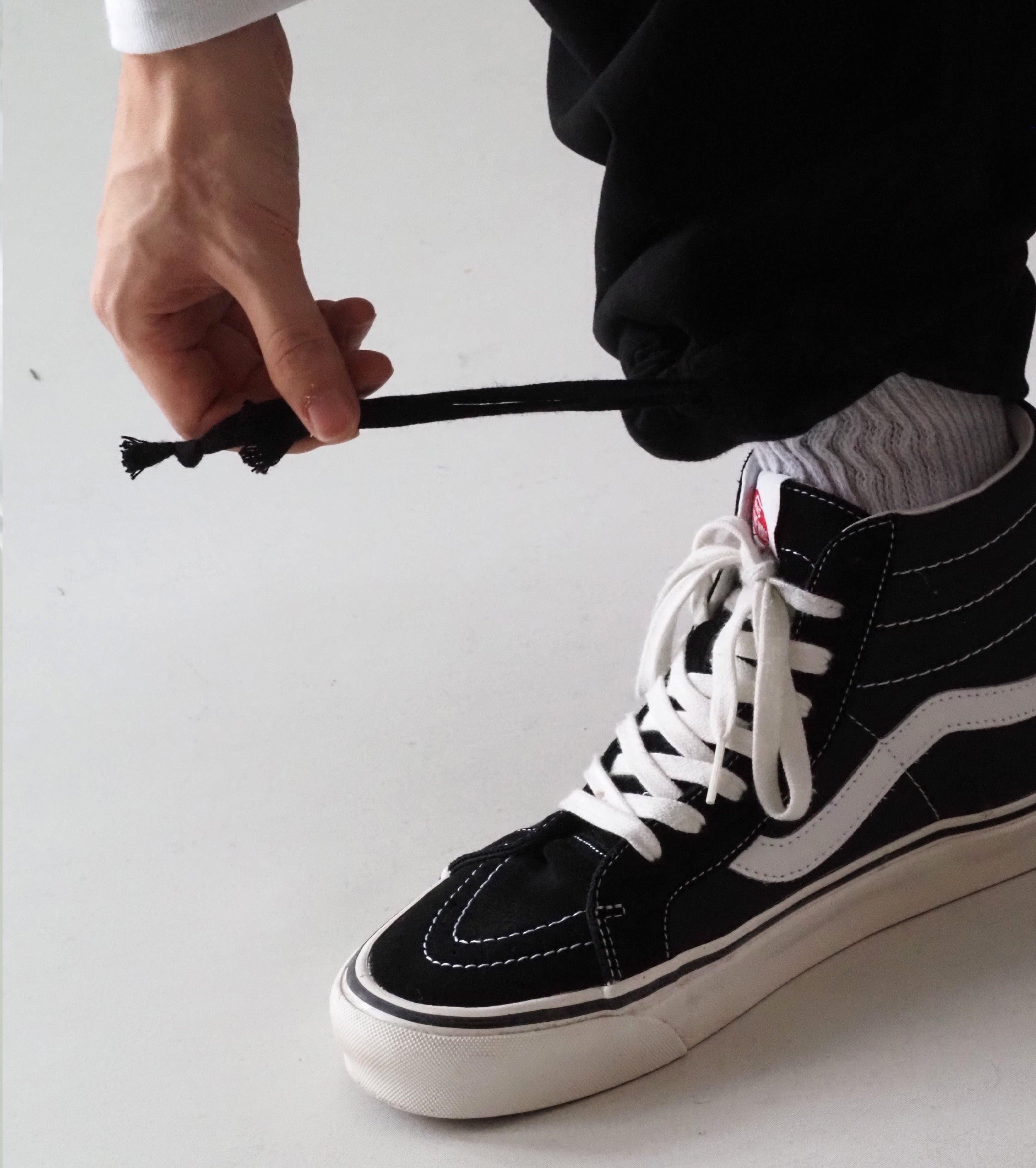 COMOLI  Moleskin Knee Tuck Pants, Black