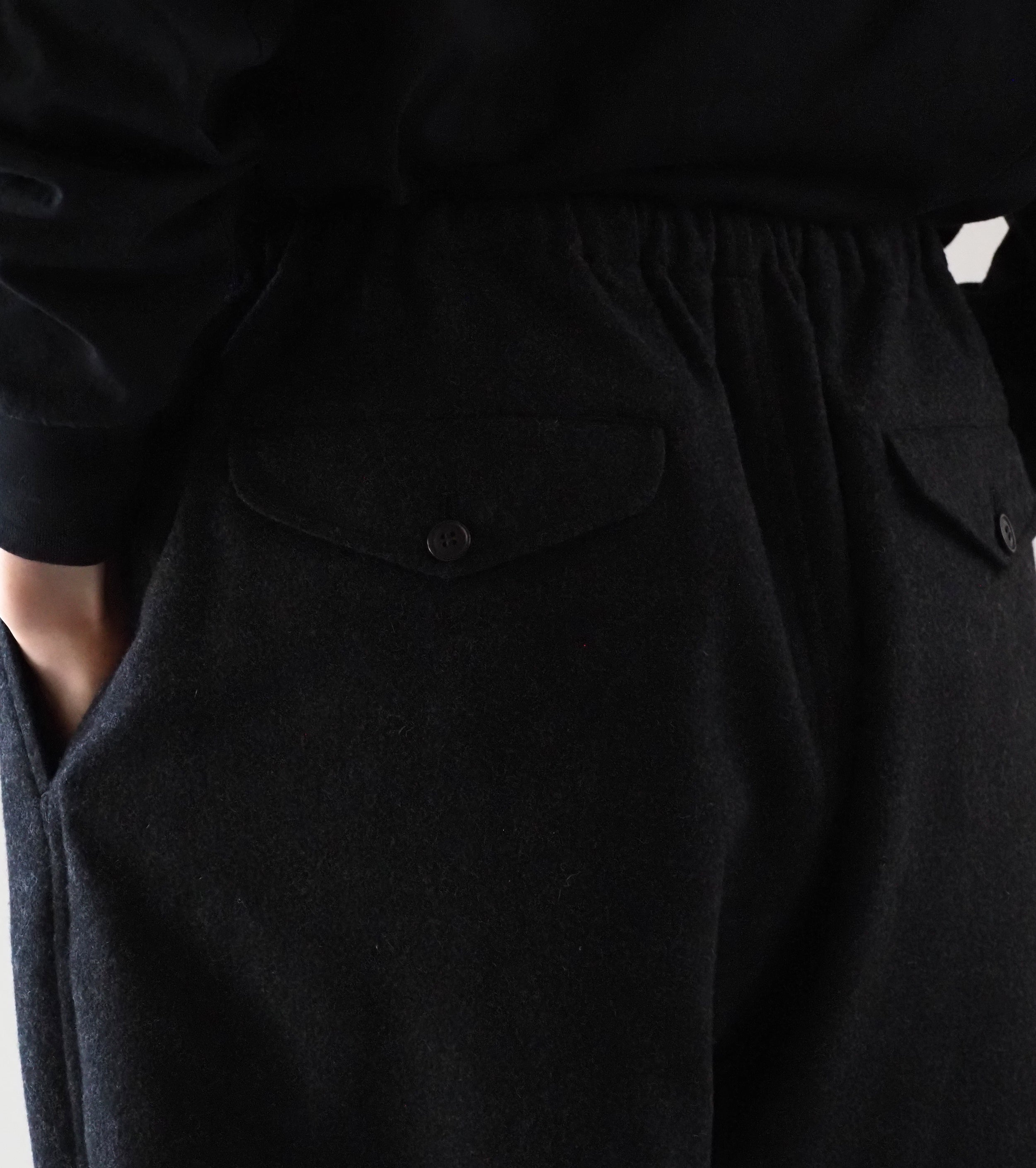 COMOLI カシミヤ ドローストリング パンツ, Charcoal