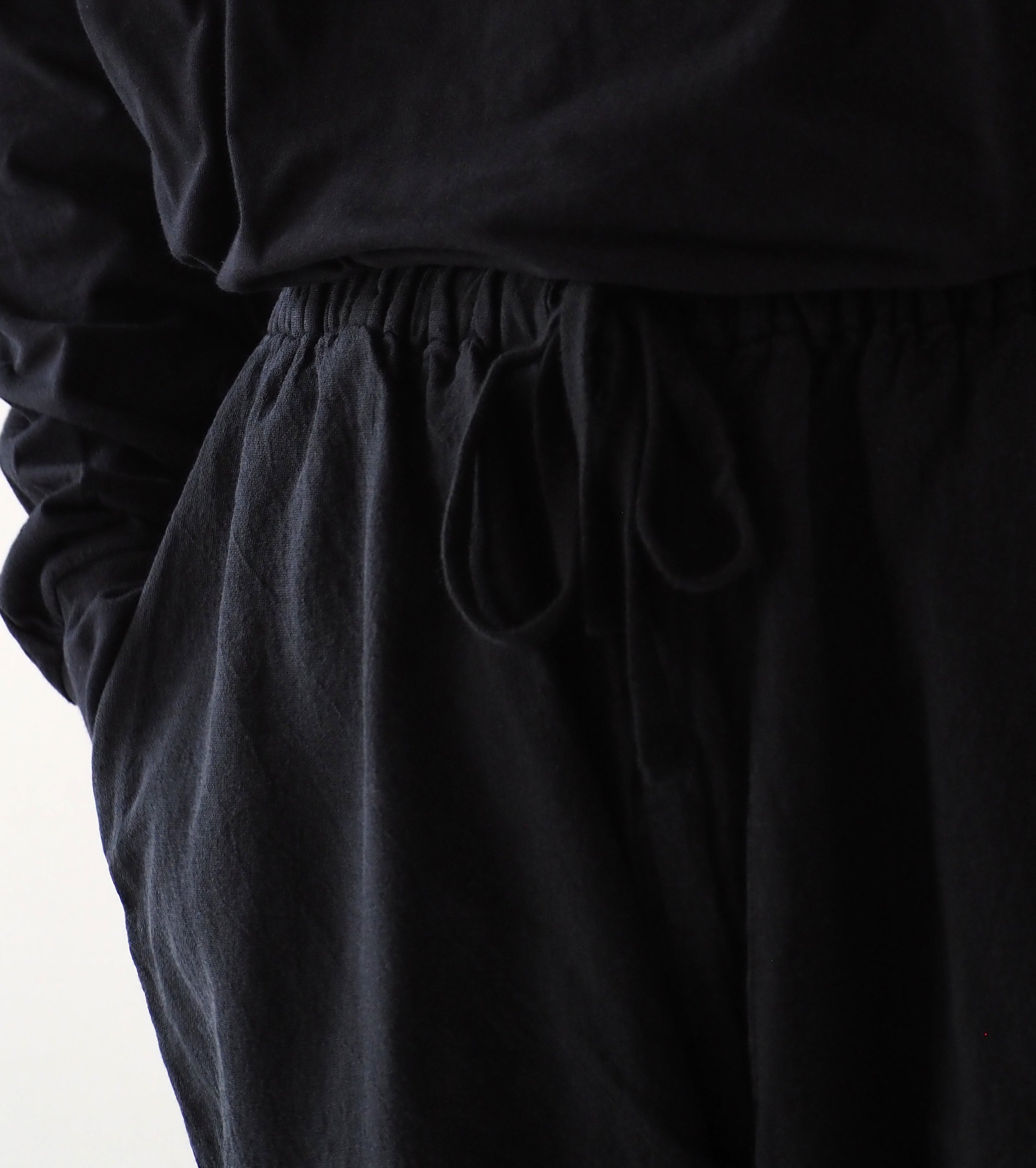 COMOLI Faded Black Knee Tuck Pants, , Fade Black