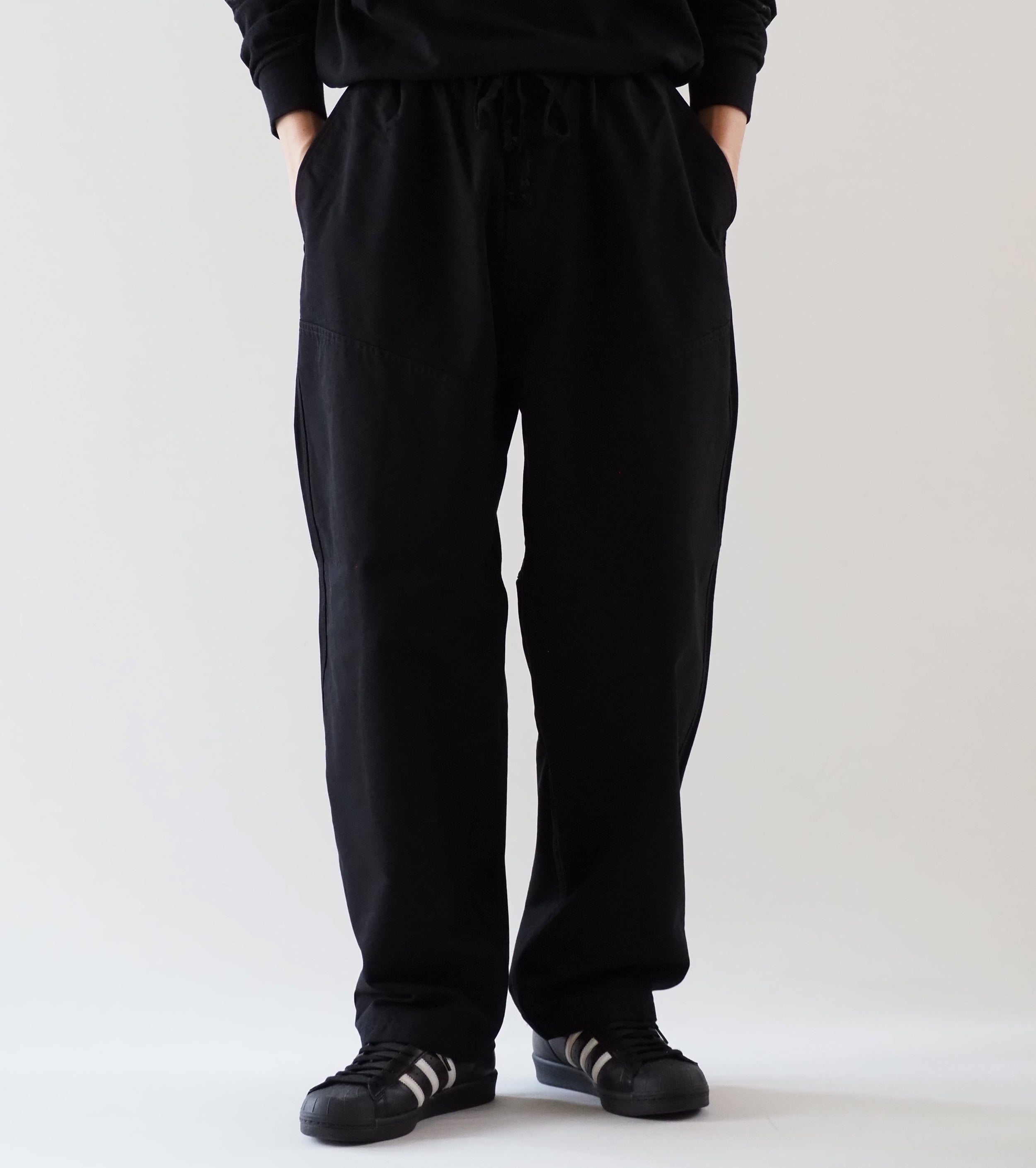 COMOLI ポストワーク ツイル ハンティング パンツ , Black