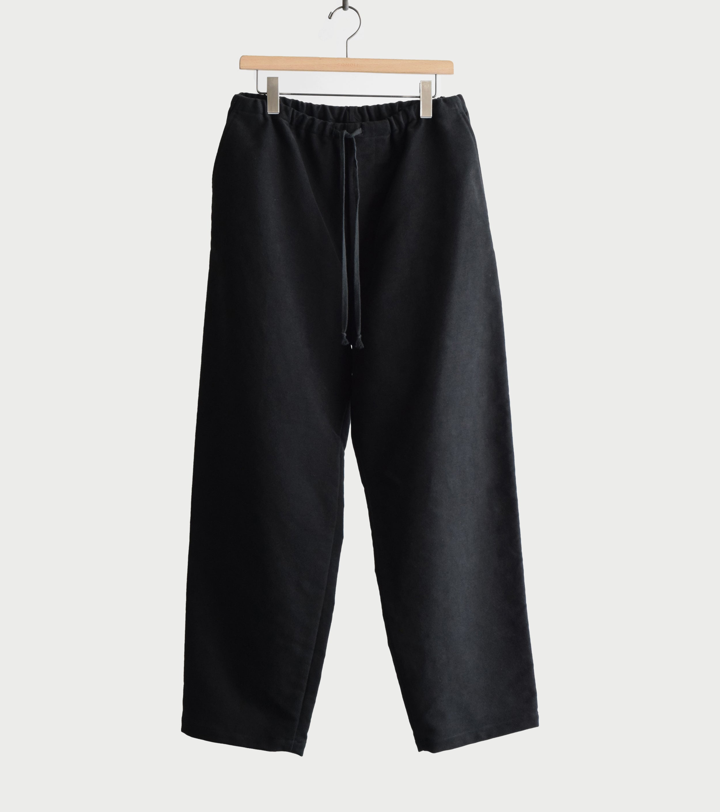 COMOLI モールスキン ドローストリング  パンツ , Black