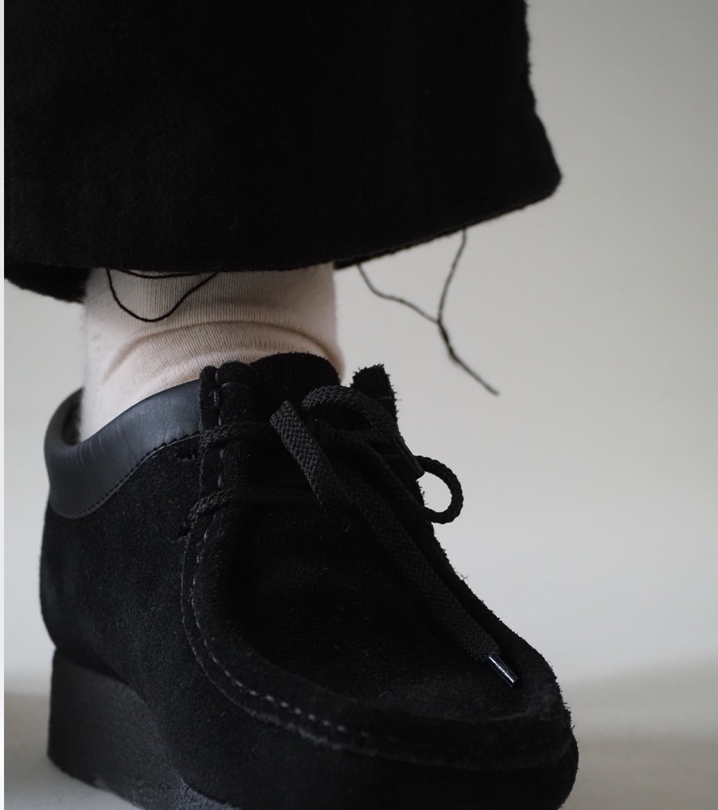 COMOLI コットンネル  テーパード パンツ, Black