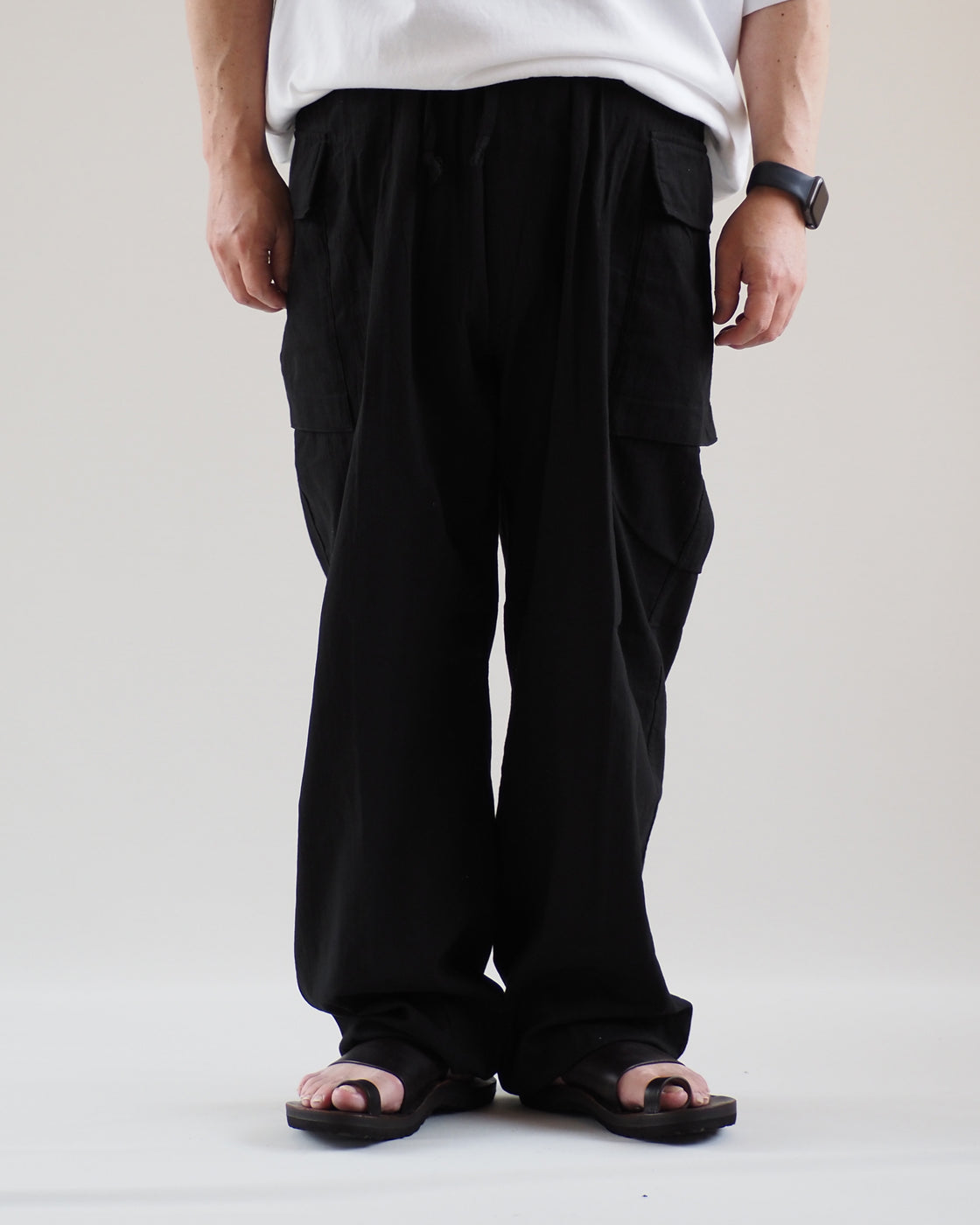 アンセルムancellmLINEN WIDE PANTS - ファッション