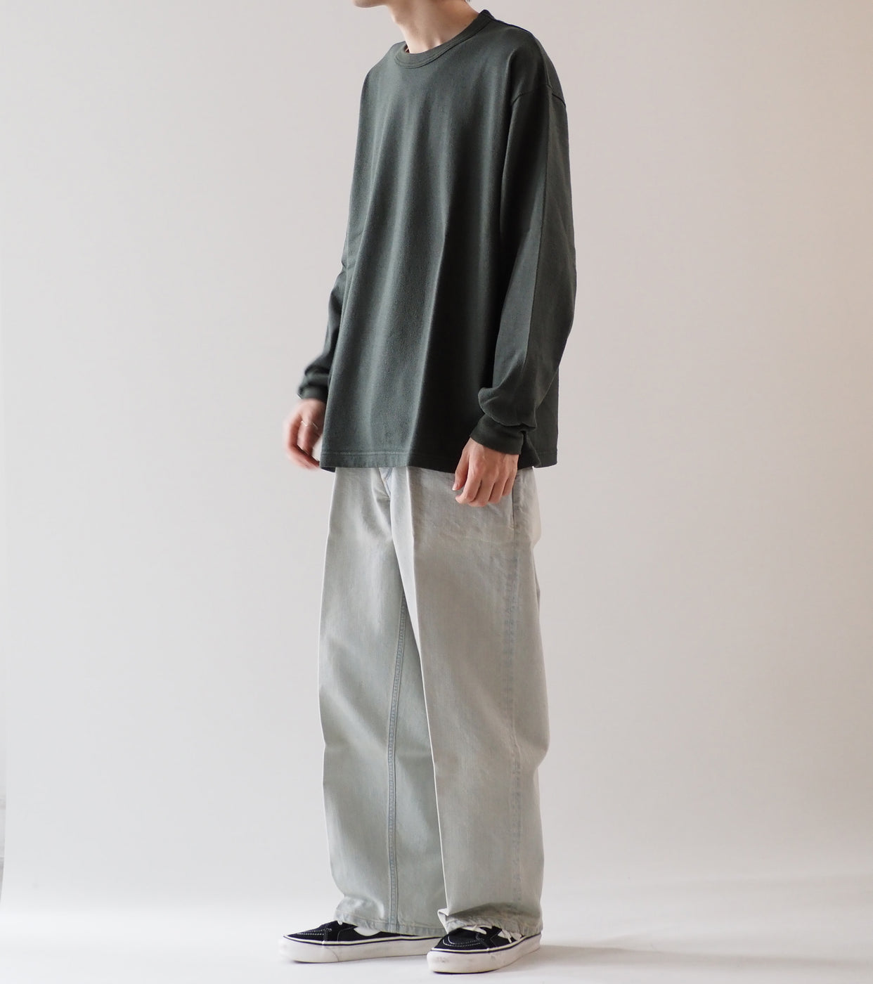 blurhms Co/Silk Nep Tee L/S, Khaki