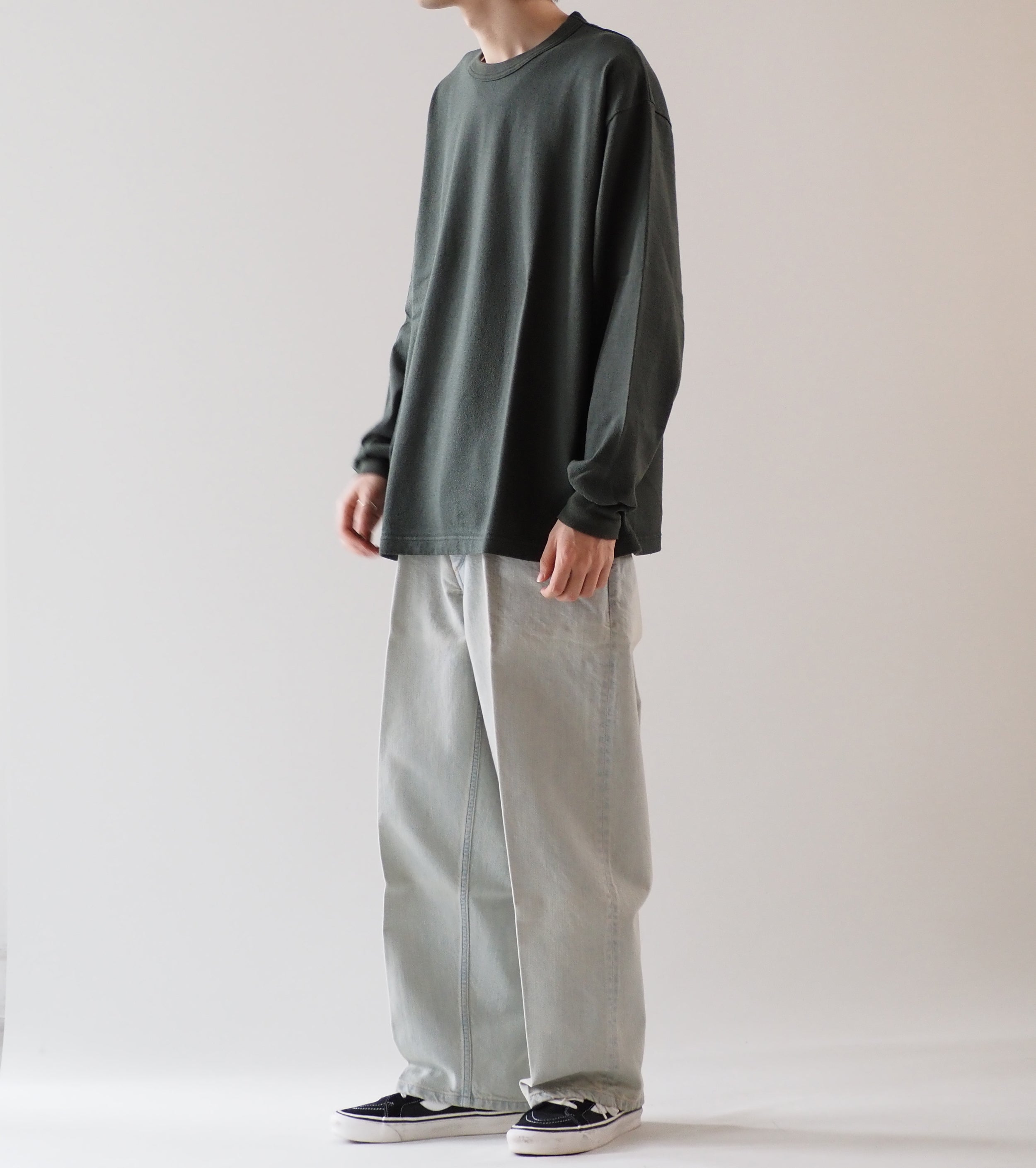 blurhms Co/Silk Nep Tee L/S, Khaki