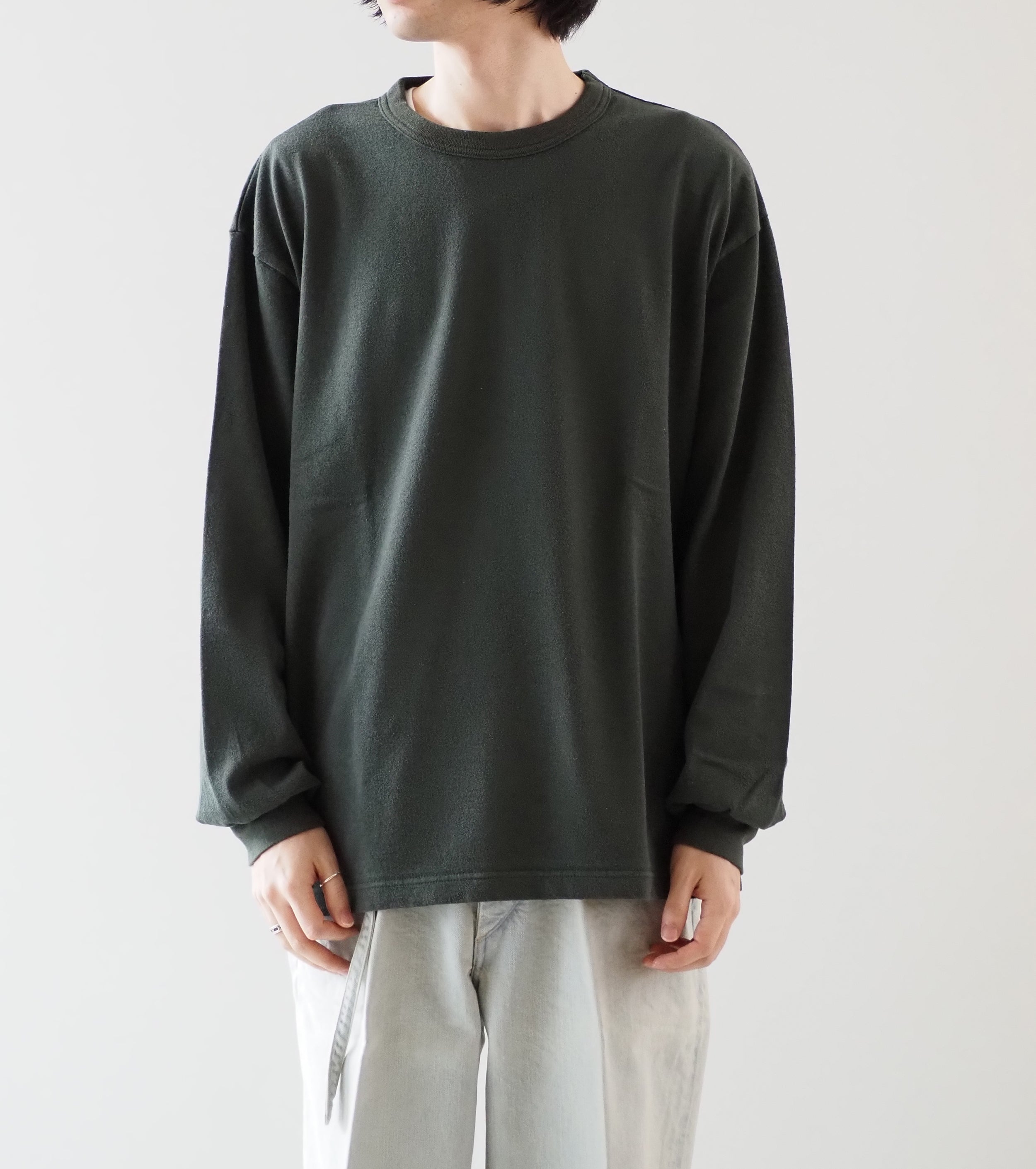 blurhms Co/Silk Nep Tee L/S, Khaki