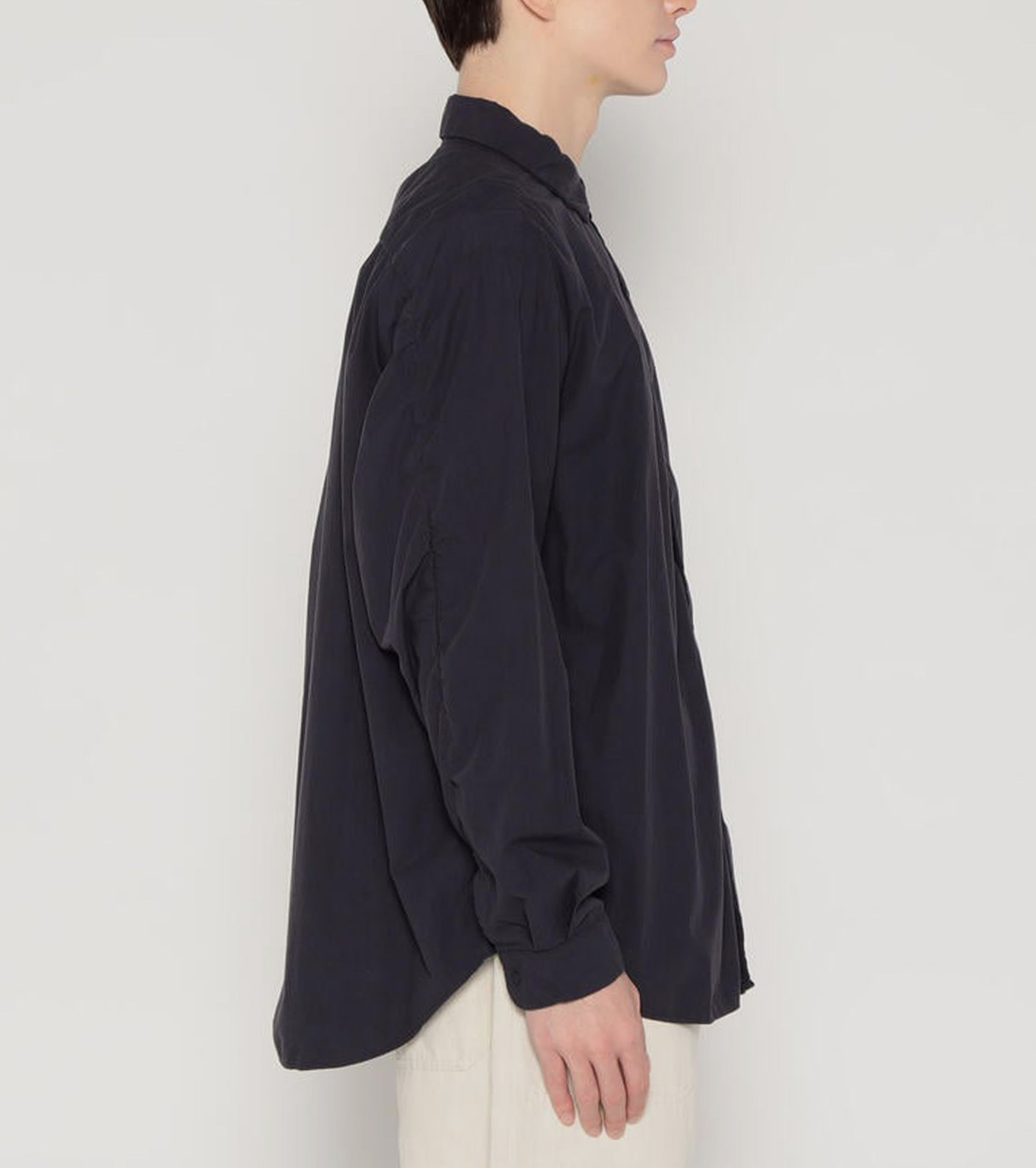 DANTON コットン タイプ ライター リンクルド シャツ , Navy