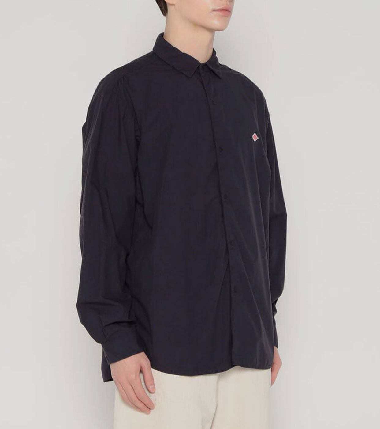 DANTON コットン タイプ ライター リンクルド シャツ , Navy