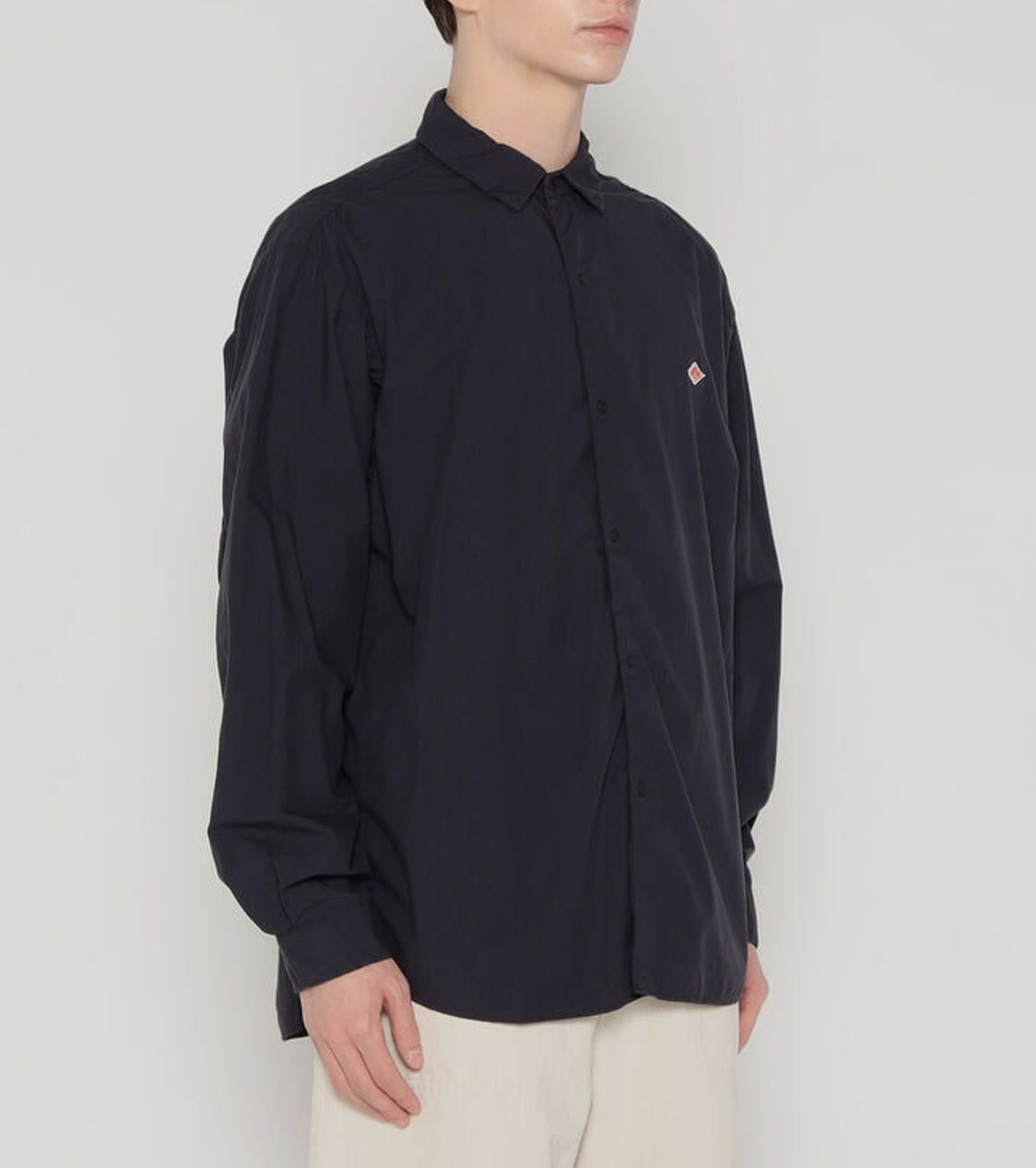 DANTON コットン タイプ ライター リンクルド シャツ , Navy