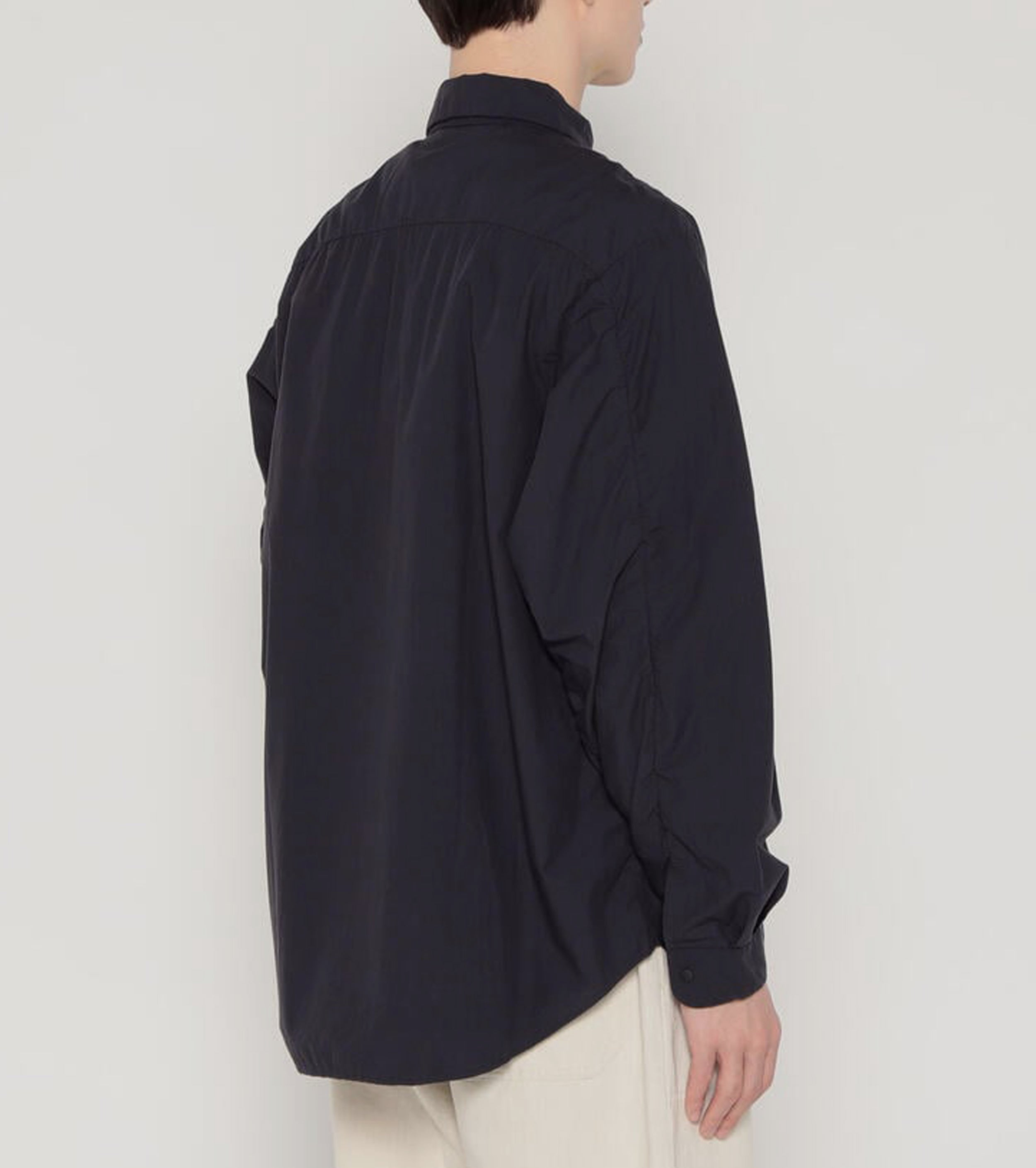 DANTON コットン タイプ ライター リンクルド シャツ , Navy