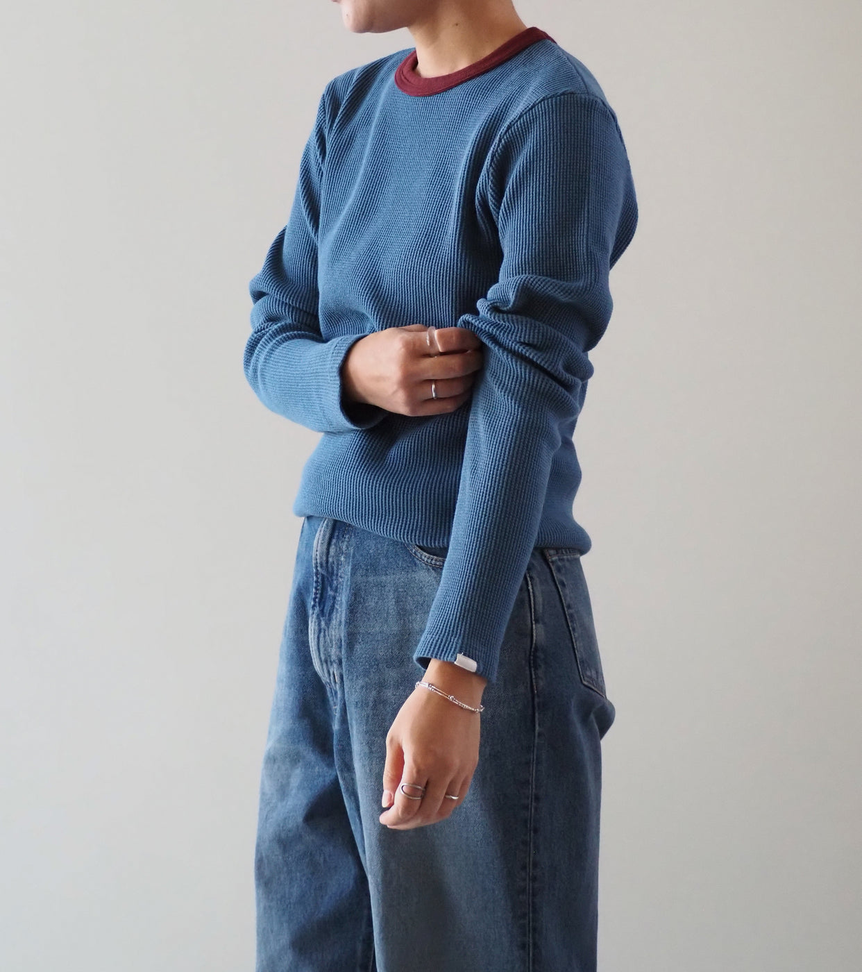 Oblada ワッフル ロング スリーブ , Blue × Red