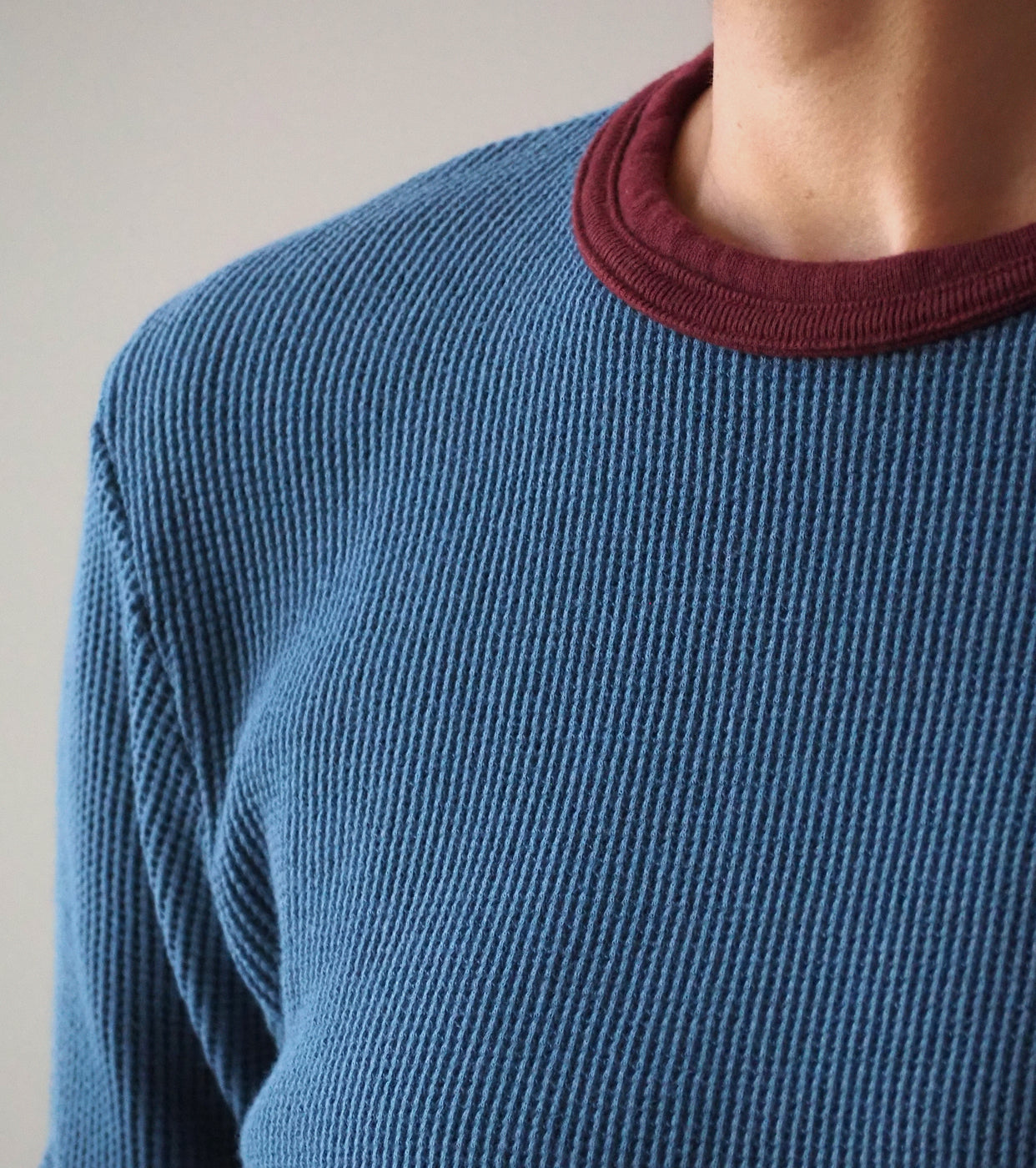 Oblada ワッフル ロング スリーブ , Blue × Red