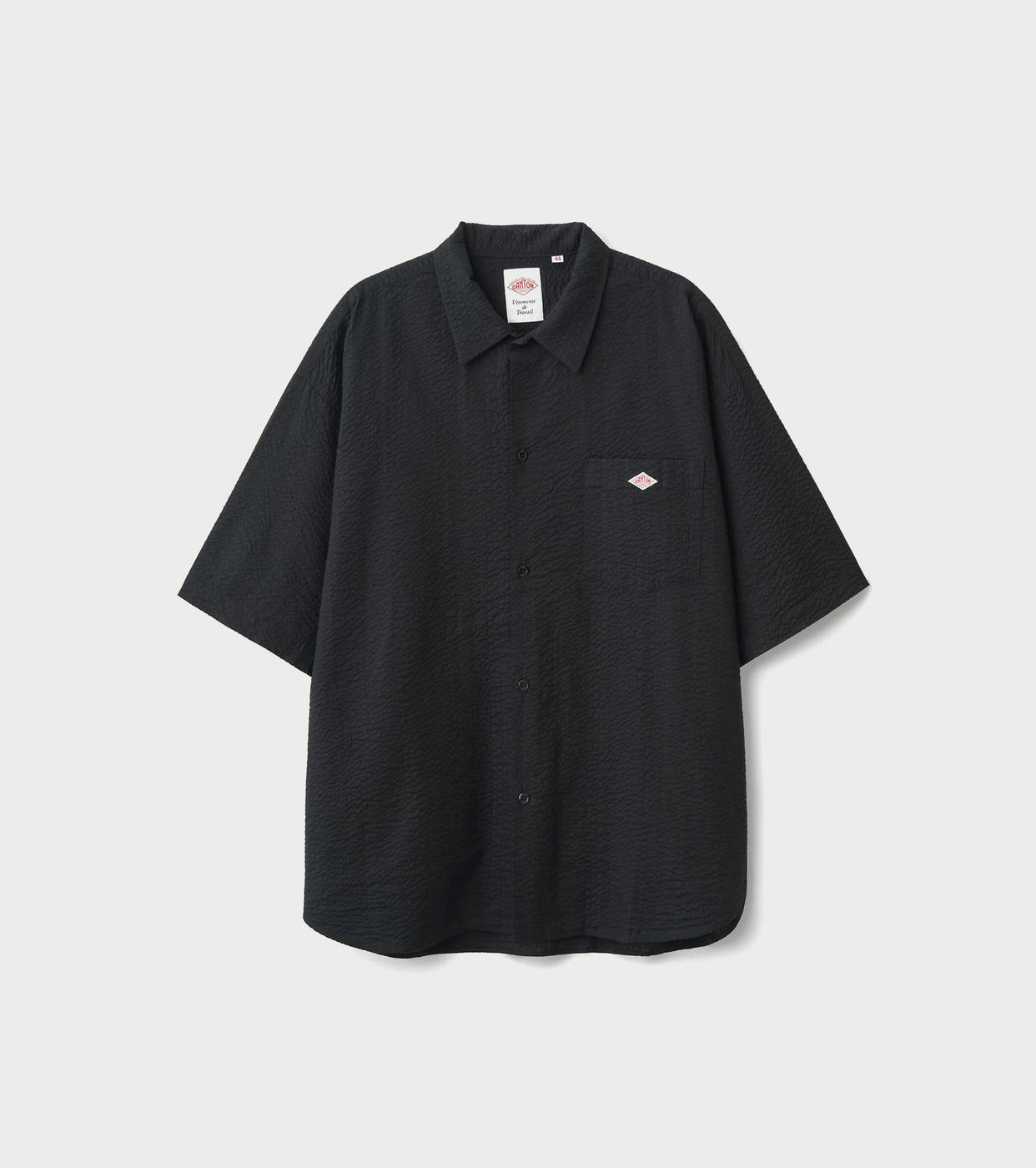 DANTON Seersucker Short Sleeve Work Shirt, Black