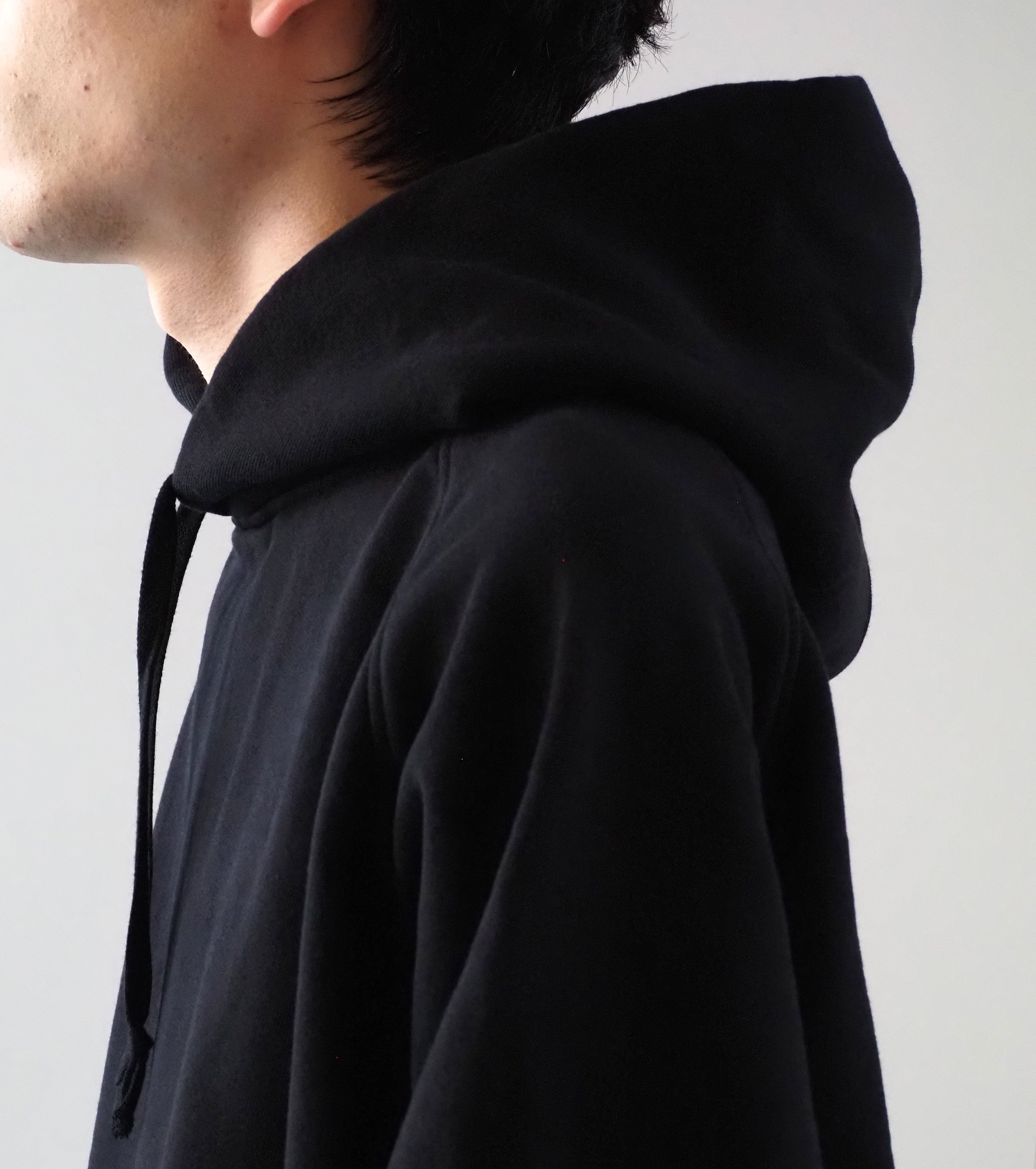 COMOLI コットン 裏毛  パーカ , Black