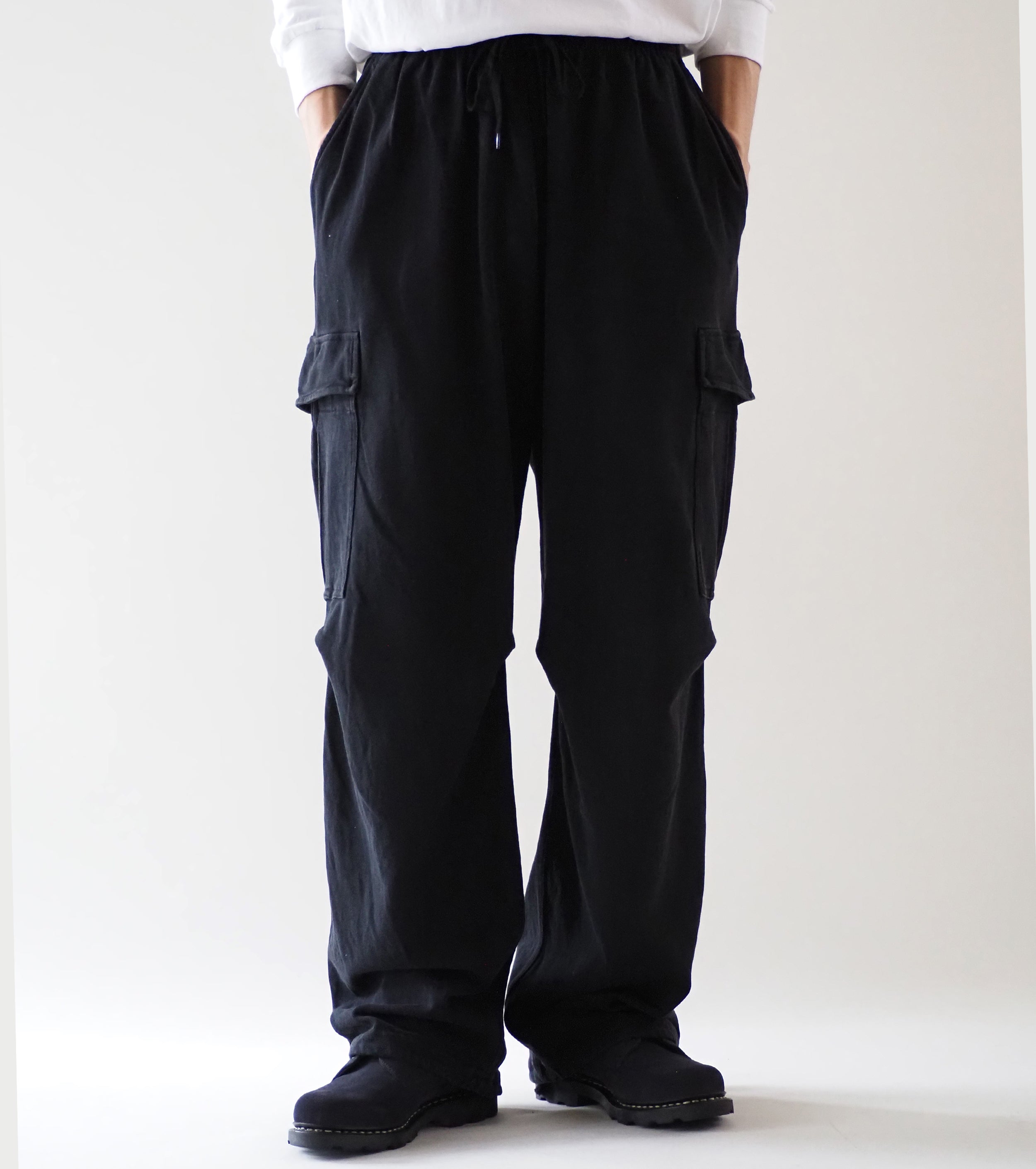 COMOLI Cotton Jersey 6P Pants , Black